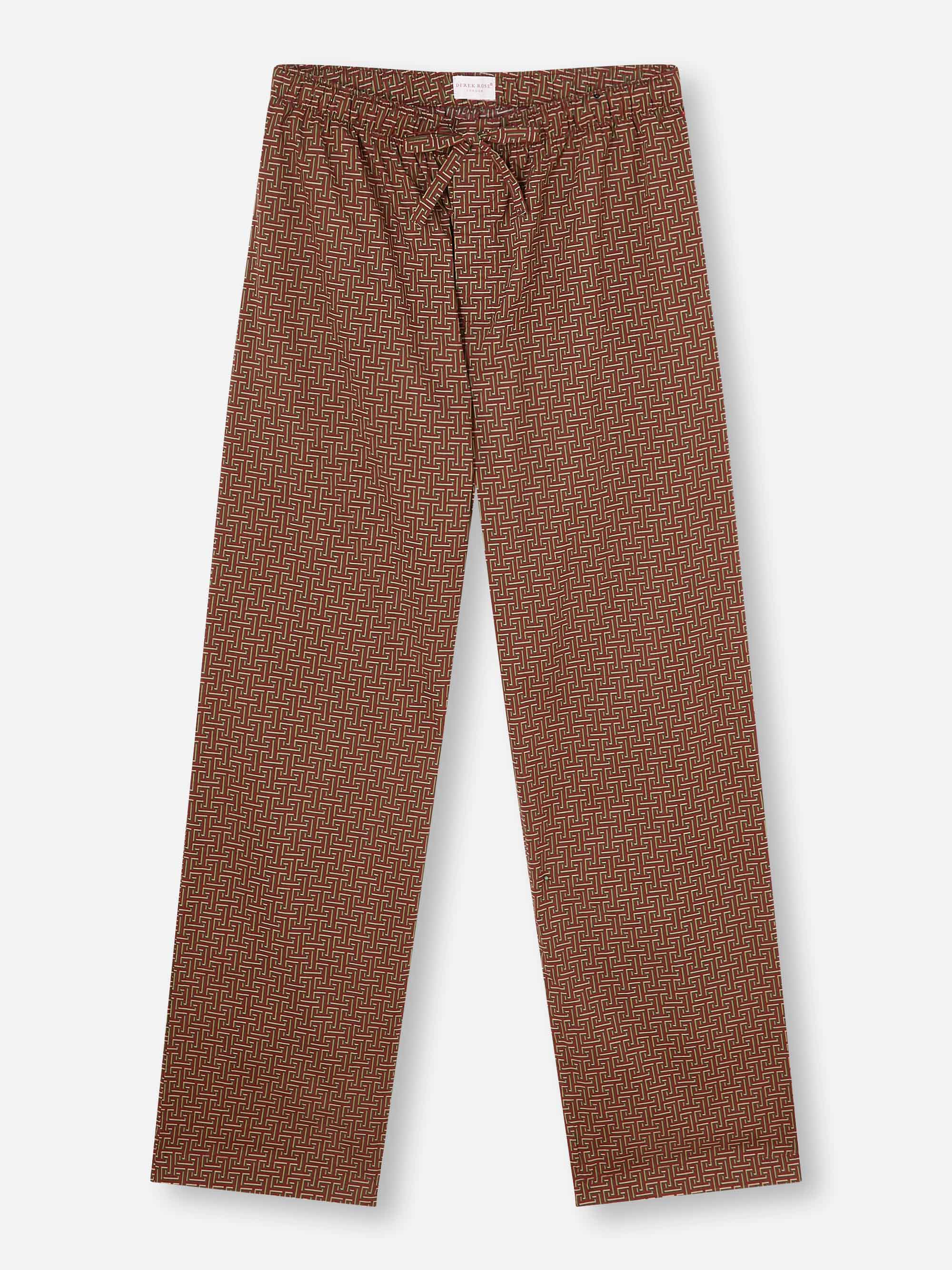 Men's Lounge Pants Ledbury 72 Cotton Batiste Burgundy