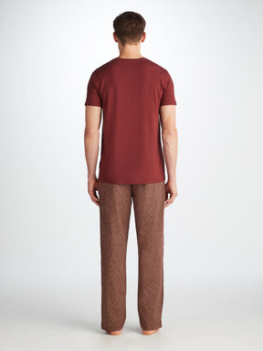 Men's Lounge Pants Ledbury 72 Cotton Batiste Burgundy