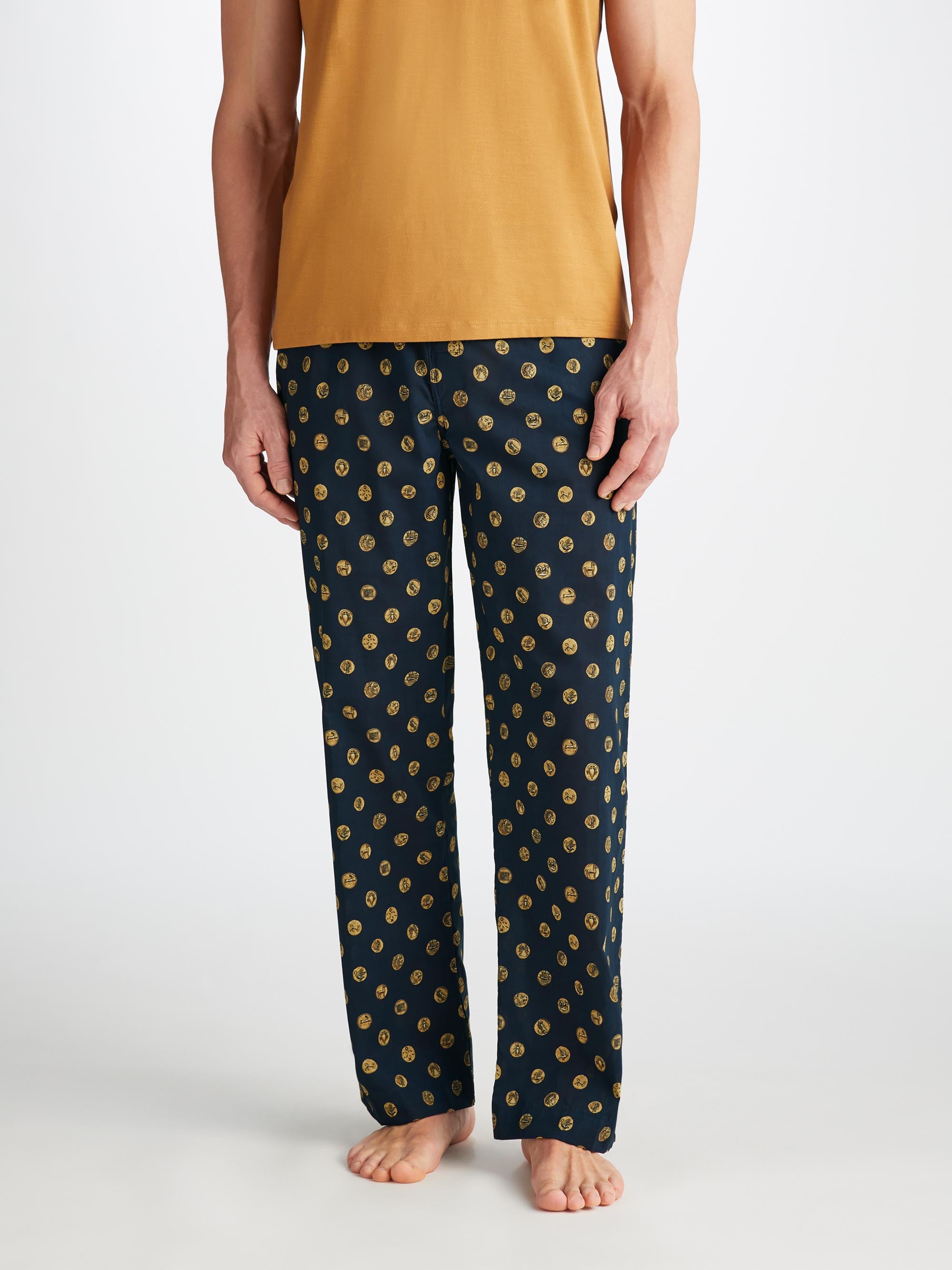 Men's Lounge Pants Ledbury 78 Cotton Batiste Navy