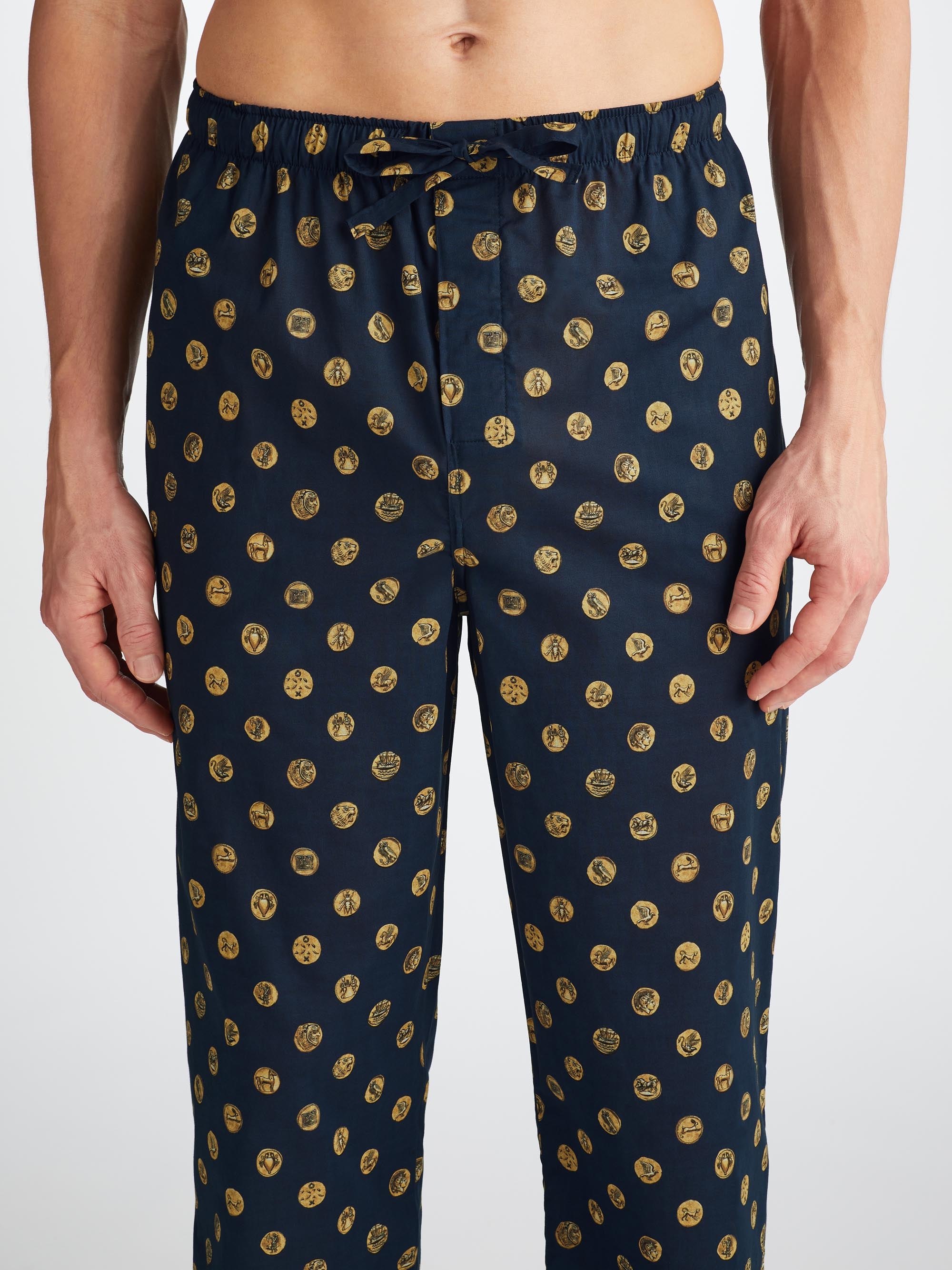 Men's Lounge Pants Ledbury 78 Cotton Batiste Navy