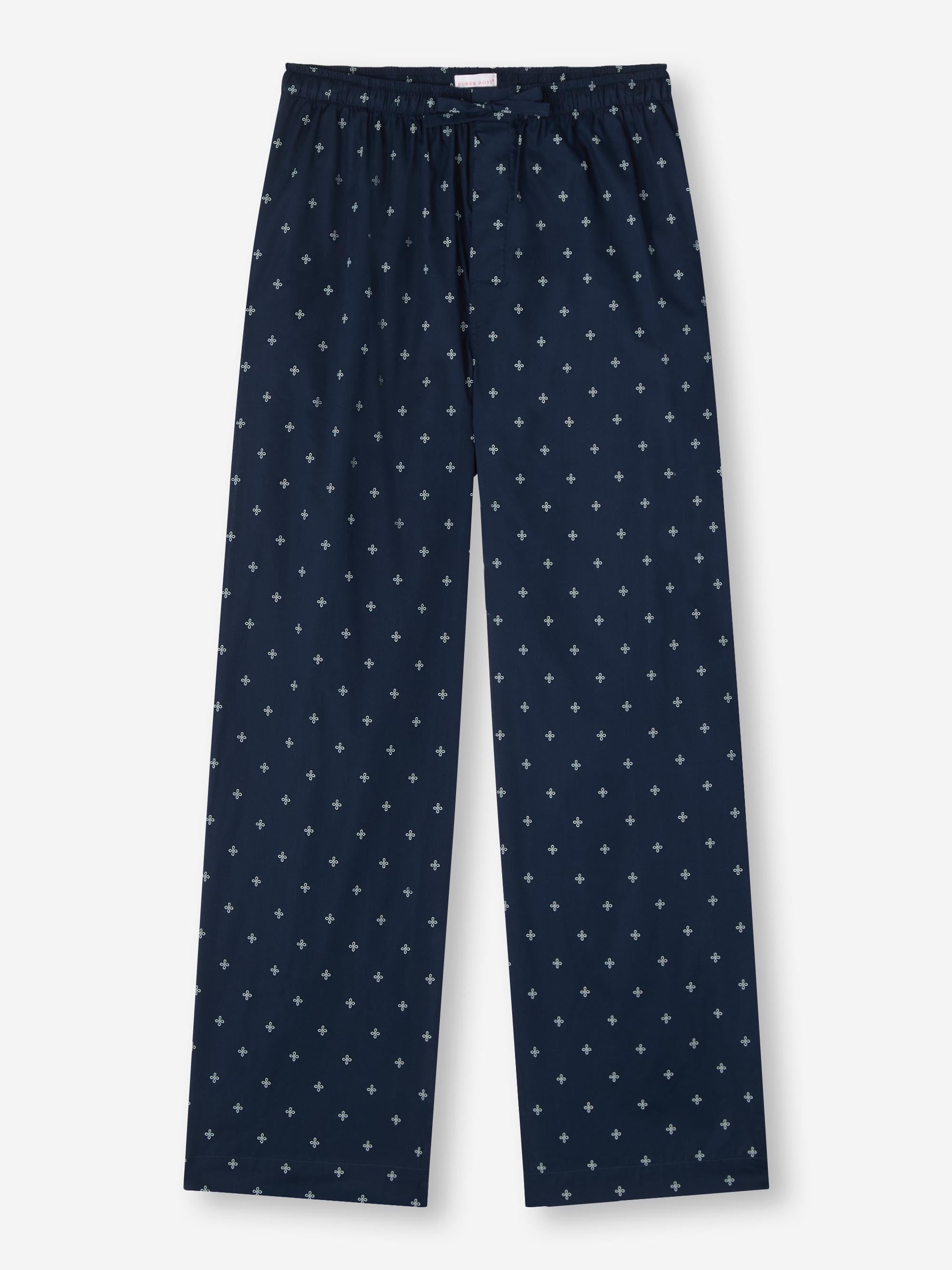 Men's Lounge Pants Cotton Batiste Navy Sailor's Knot Print