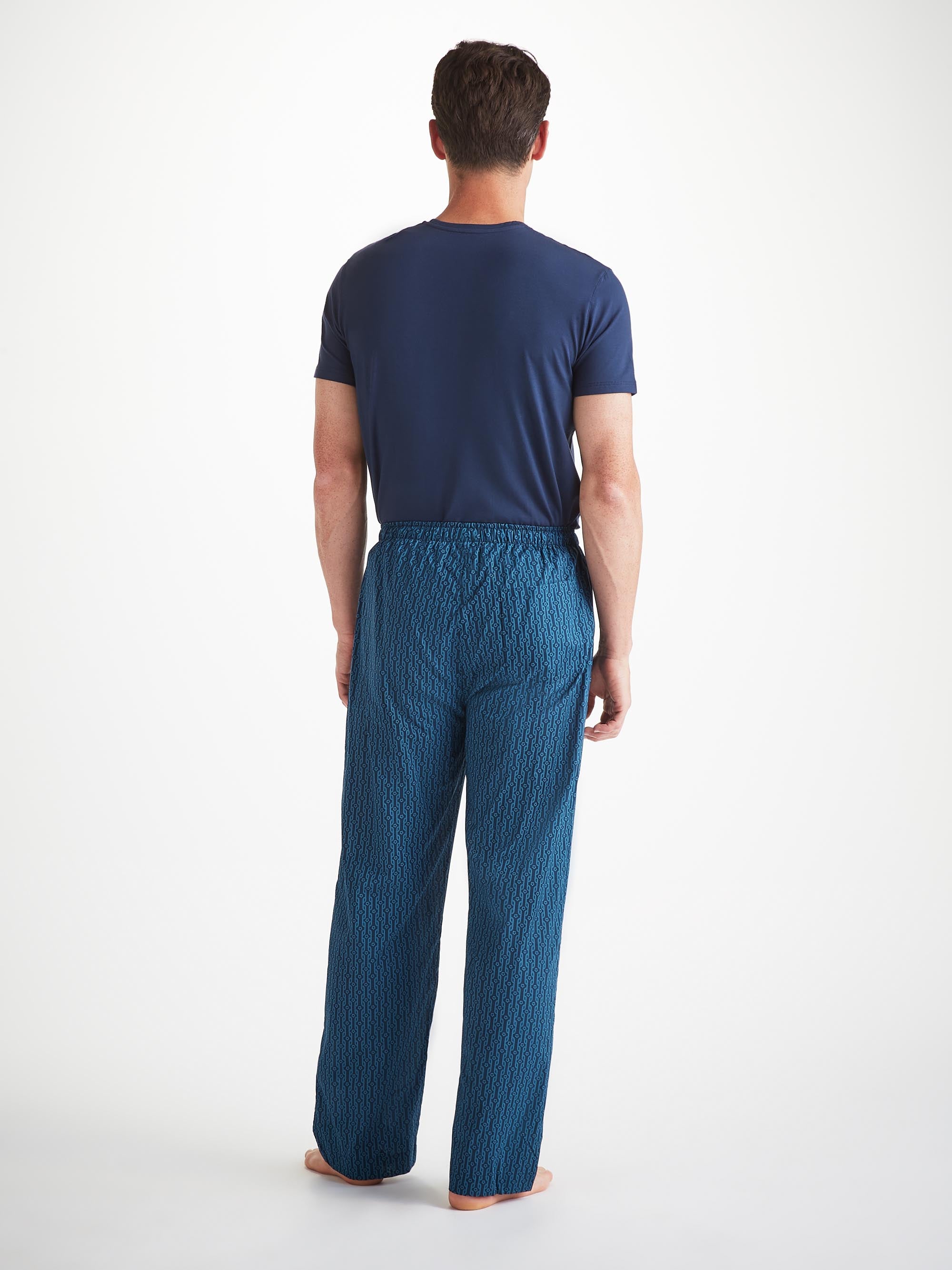 Men's Lounge Pants Cotton Batiste Navy Rope Print