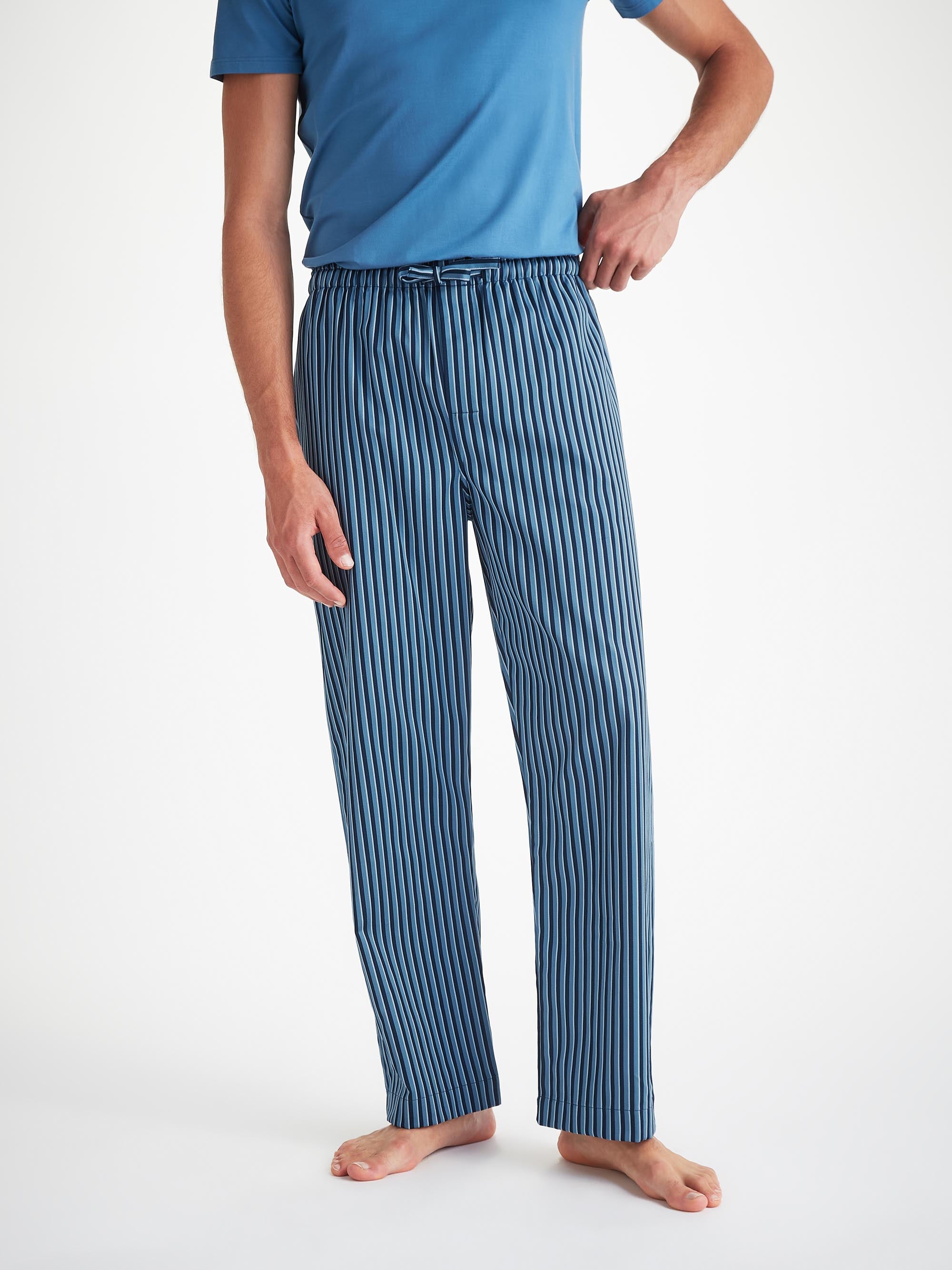 Men's Lounge Trousers Wellington 58 Cotton Blue