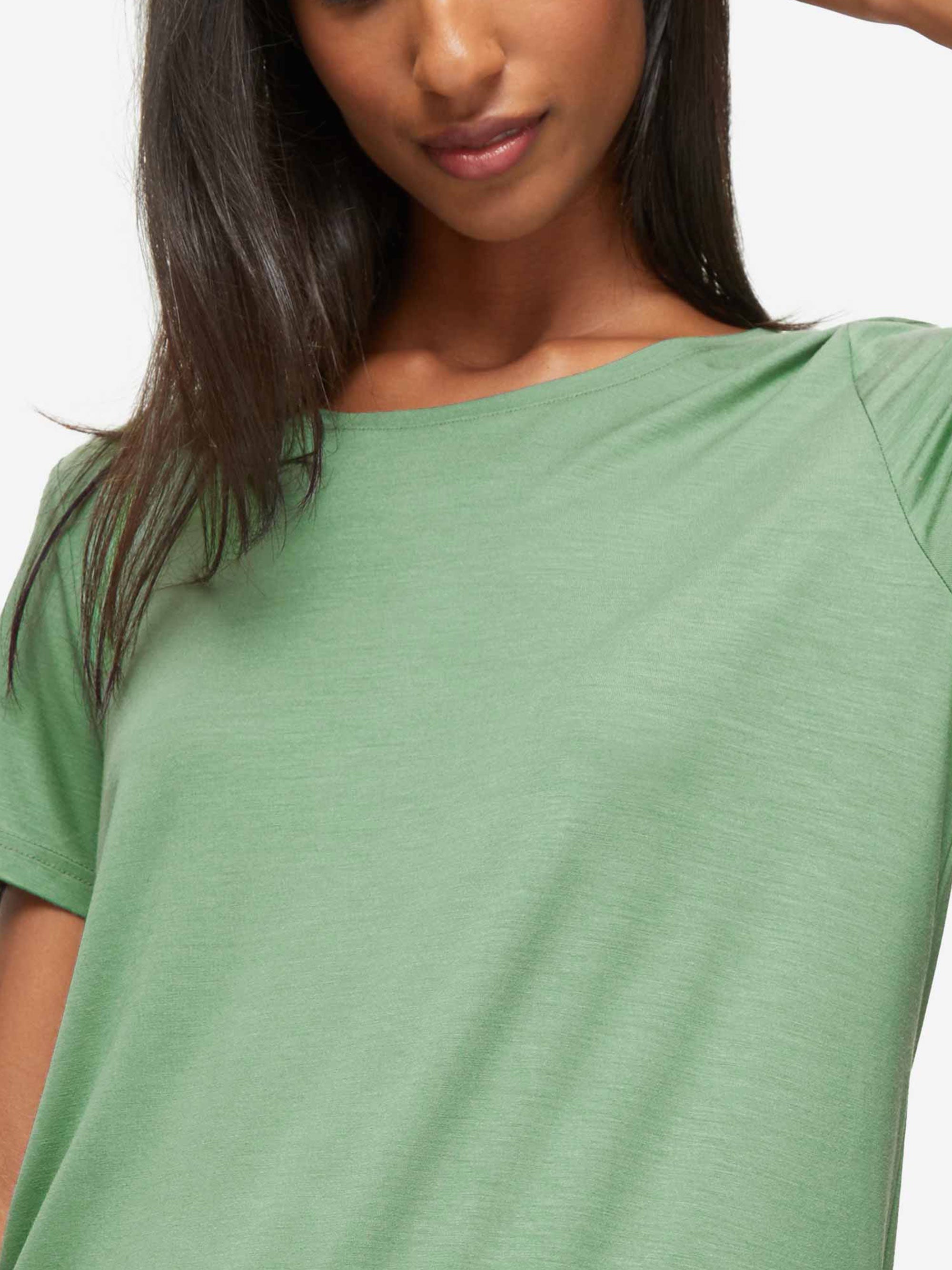 Modal Micro Stretch T-Shirt Women\'s Sage Green Lara
