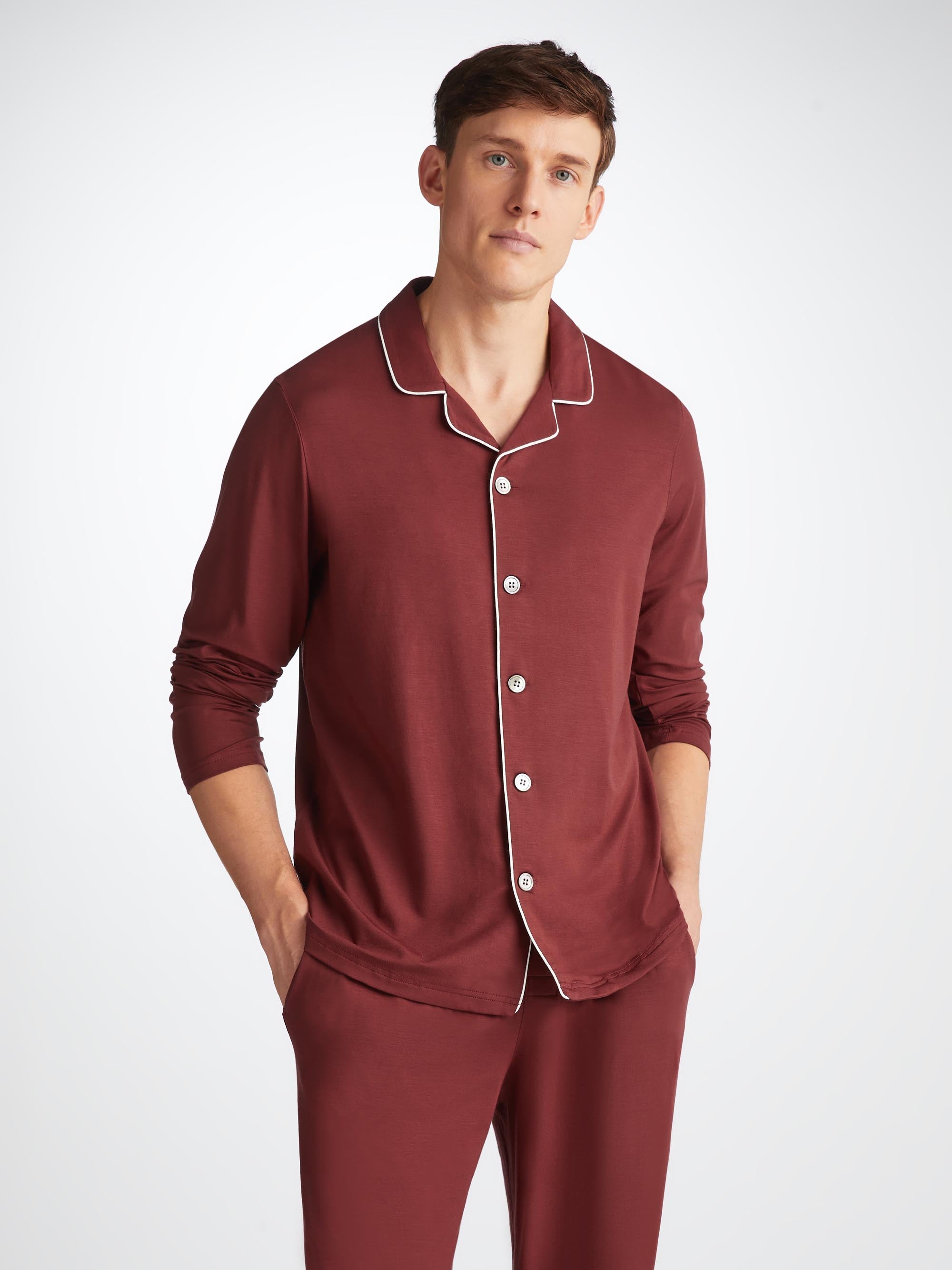 Men's Pajamas Basel Micro Modal Stretch Burgundy