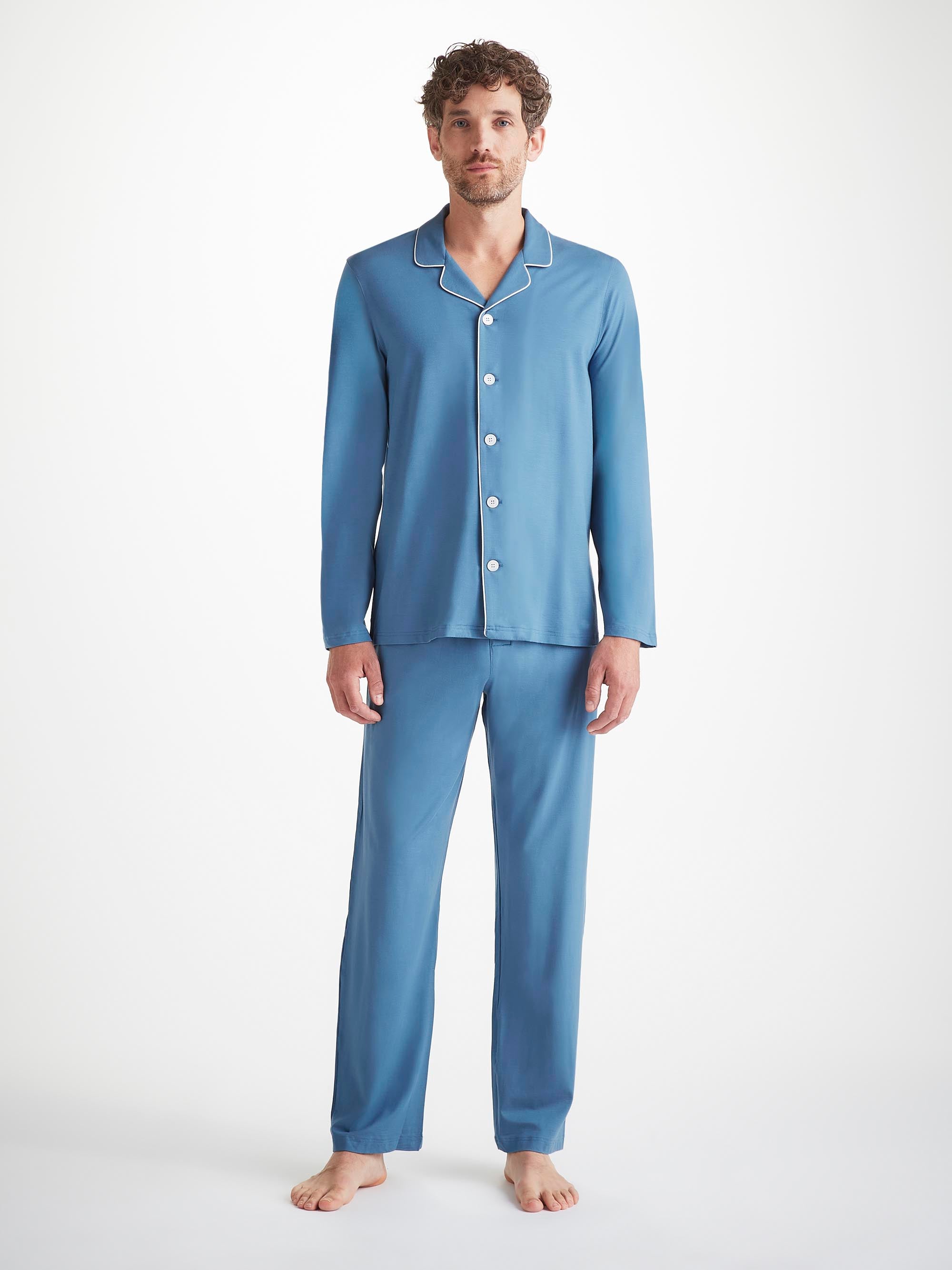 Men's Pyjamas Basel Micro Modal Stretch Steel Blue