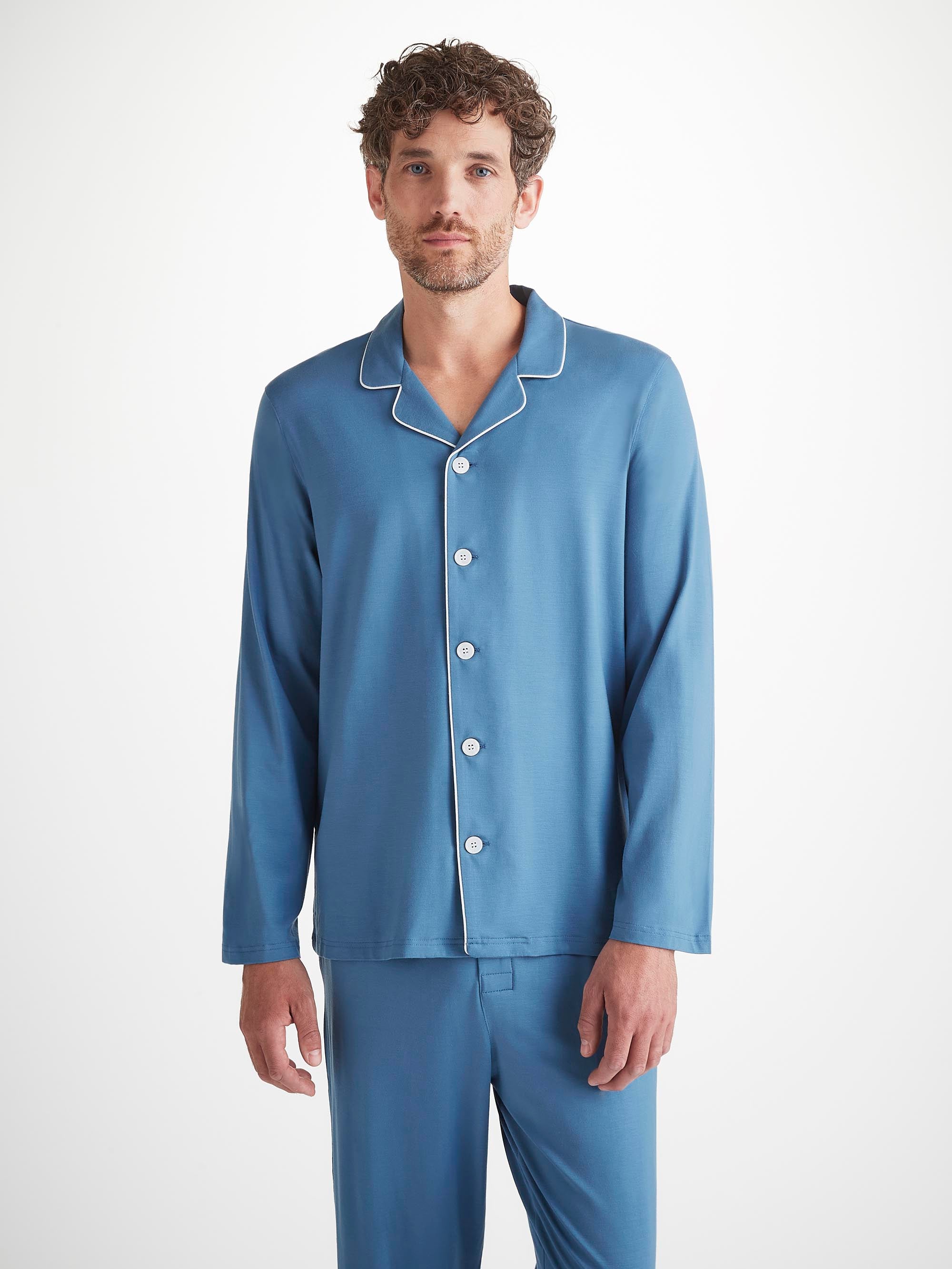 Men's Pyjamas Basel Micro Modal Stretch Steel Blue