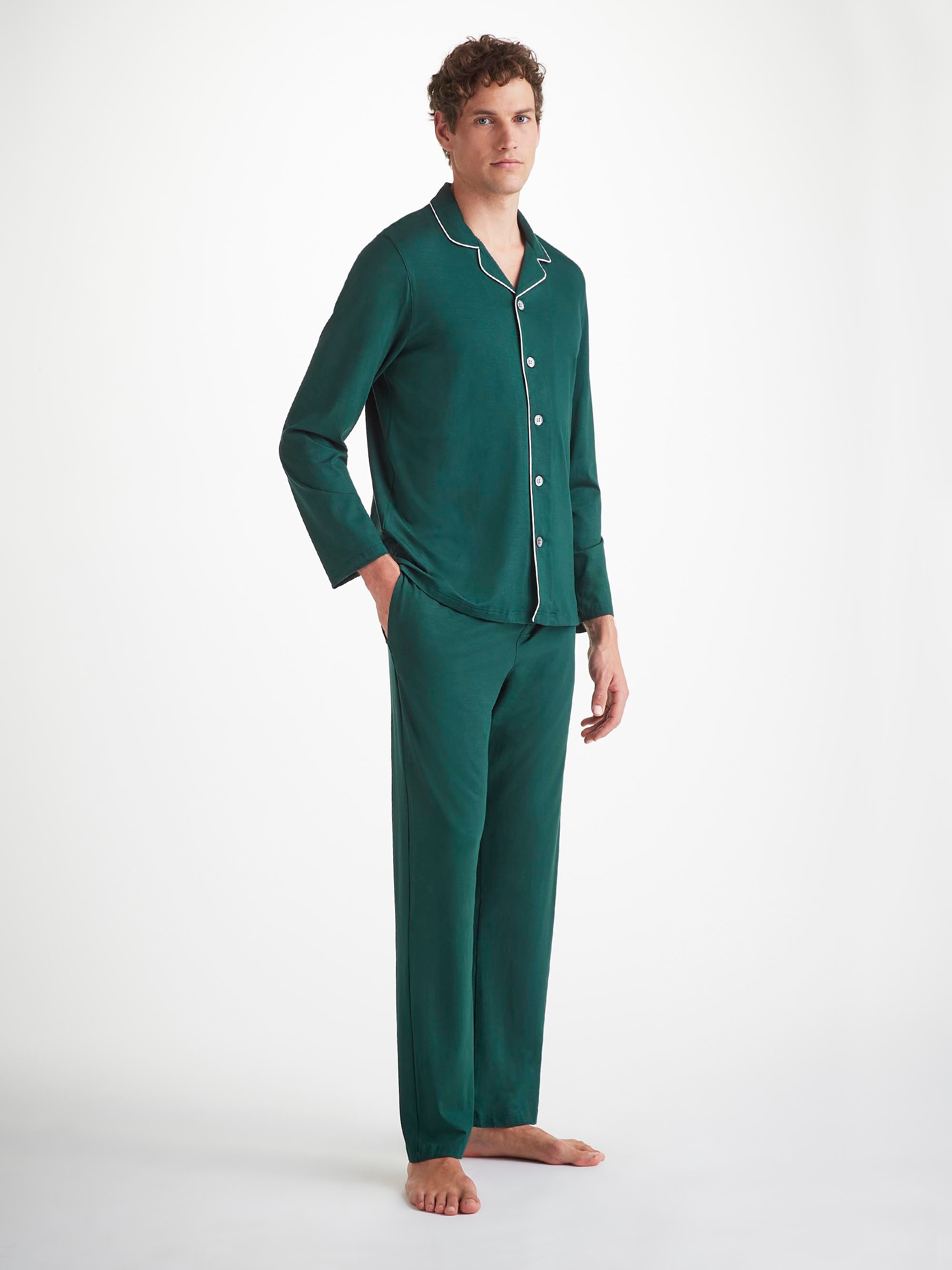 Men's Pajamas Basel Micro Modal Stretch Pine Green