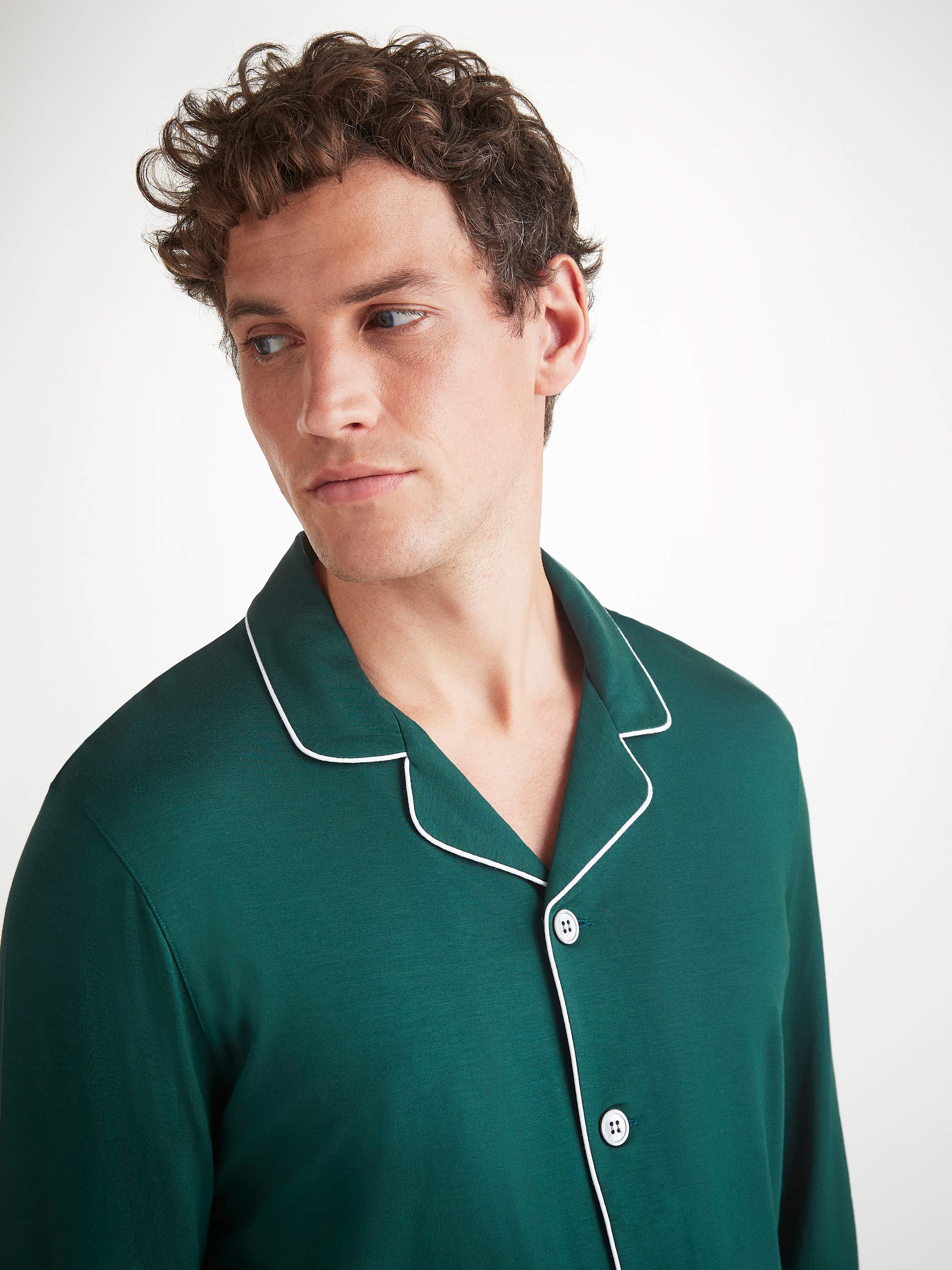 Men's Pajamas Basel Micro Modal Stretch Pine Green