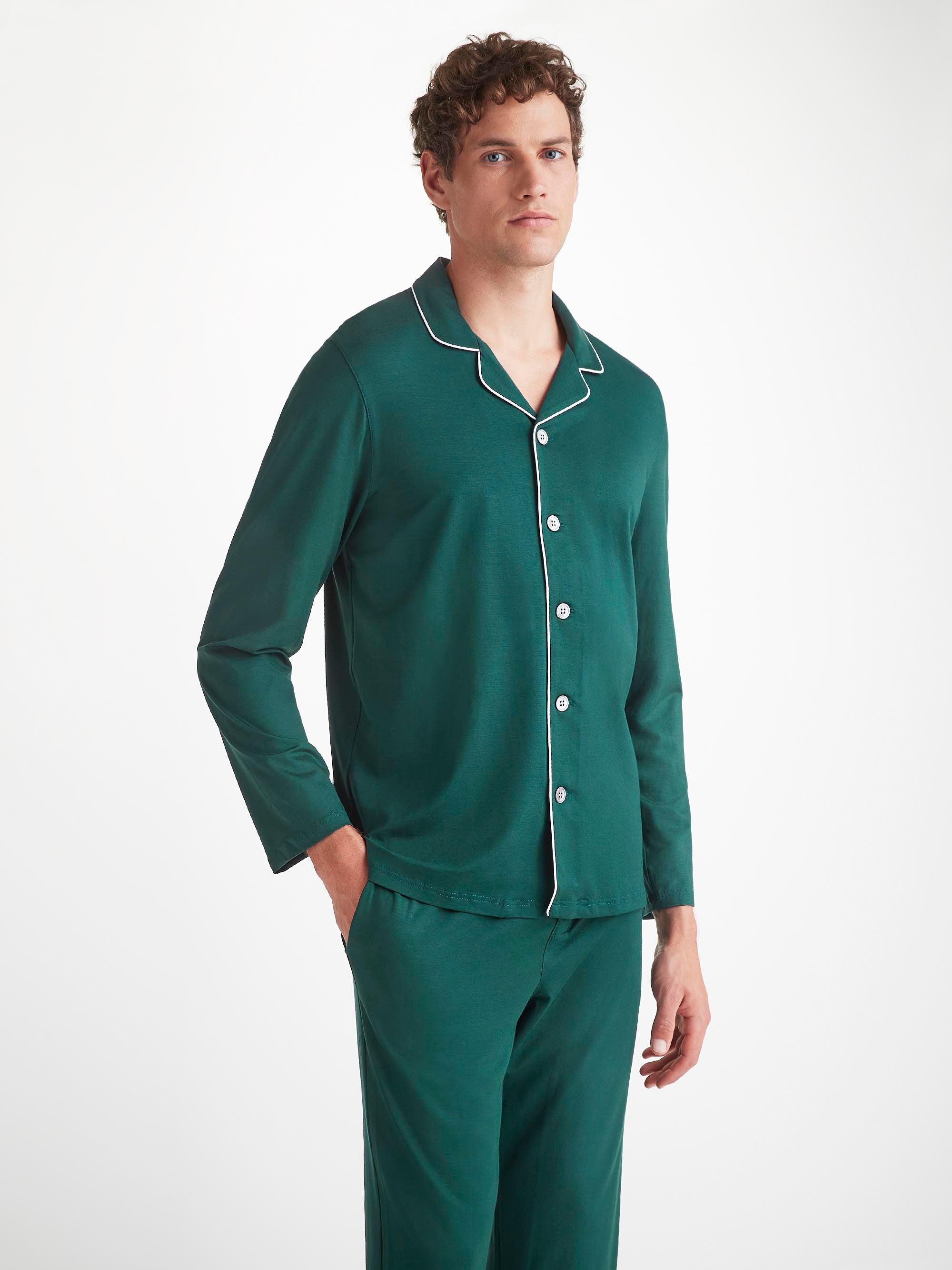 Men's Pyjamas Basel Micro Modal Stretch Pine Green