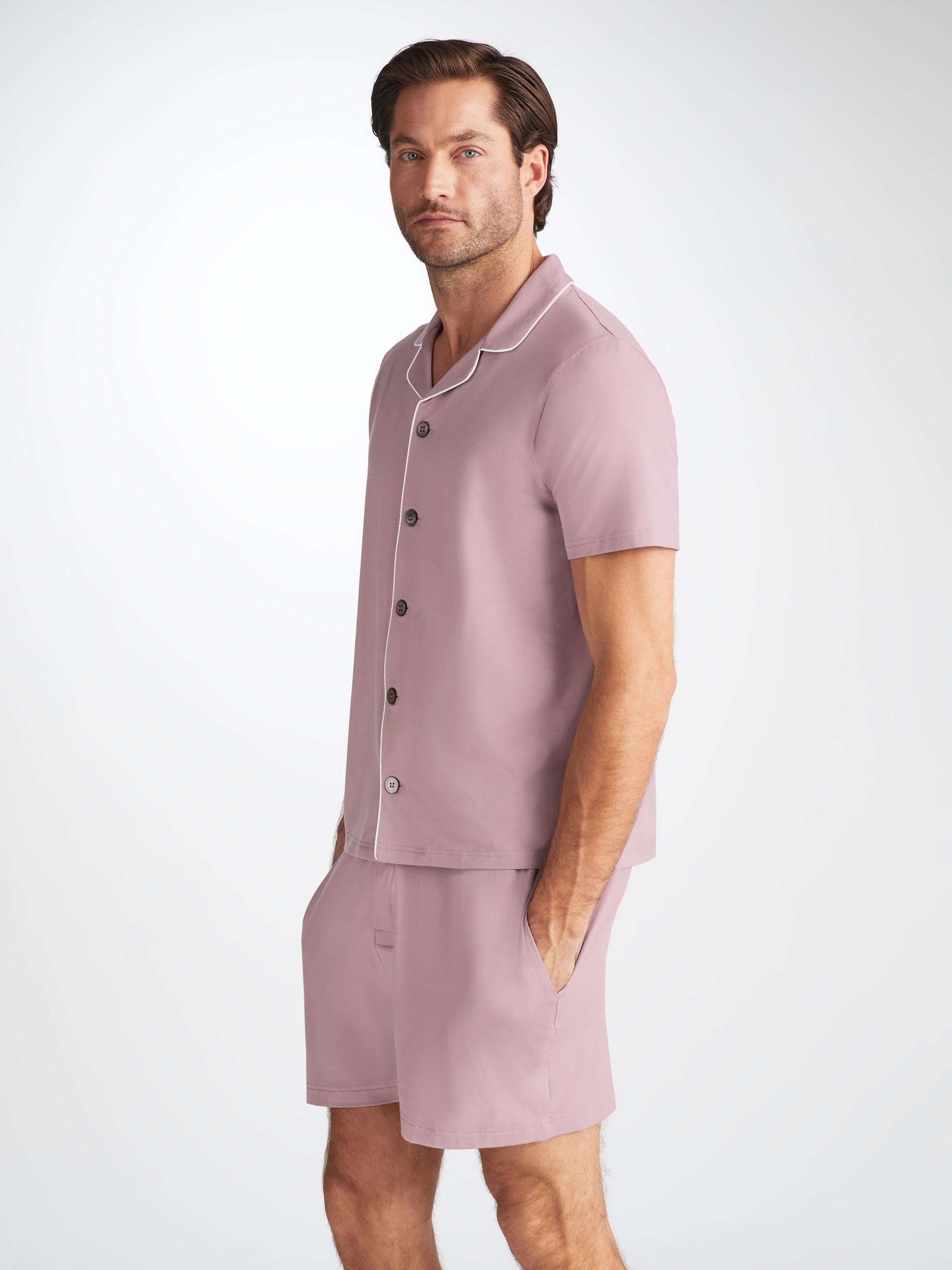 Men's Short Pajamas Basel Micro Modal Stretch Mauve