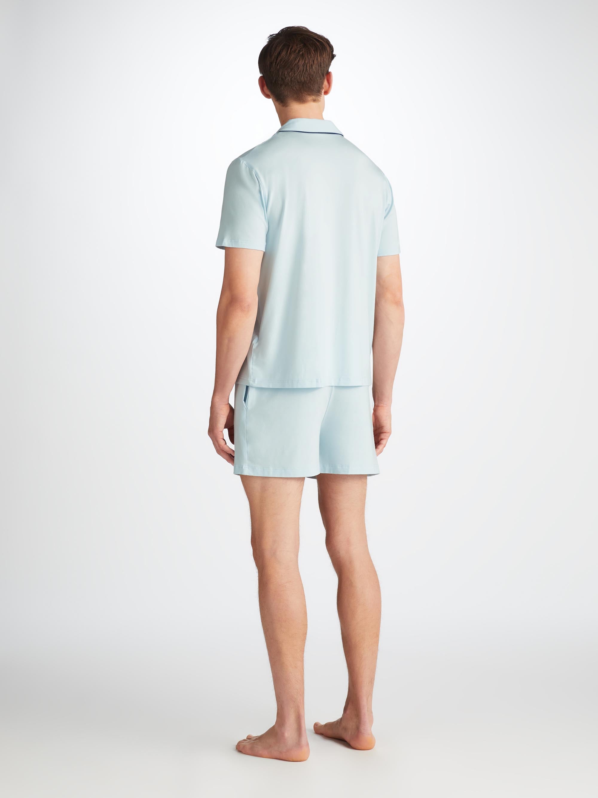 Men's Short Pyjamas Basel Micro Modal Stretch Ice Blue