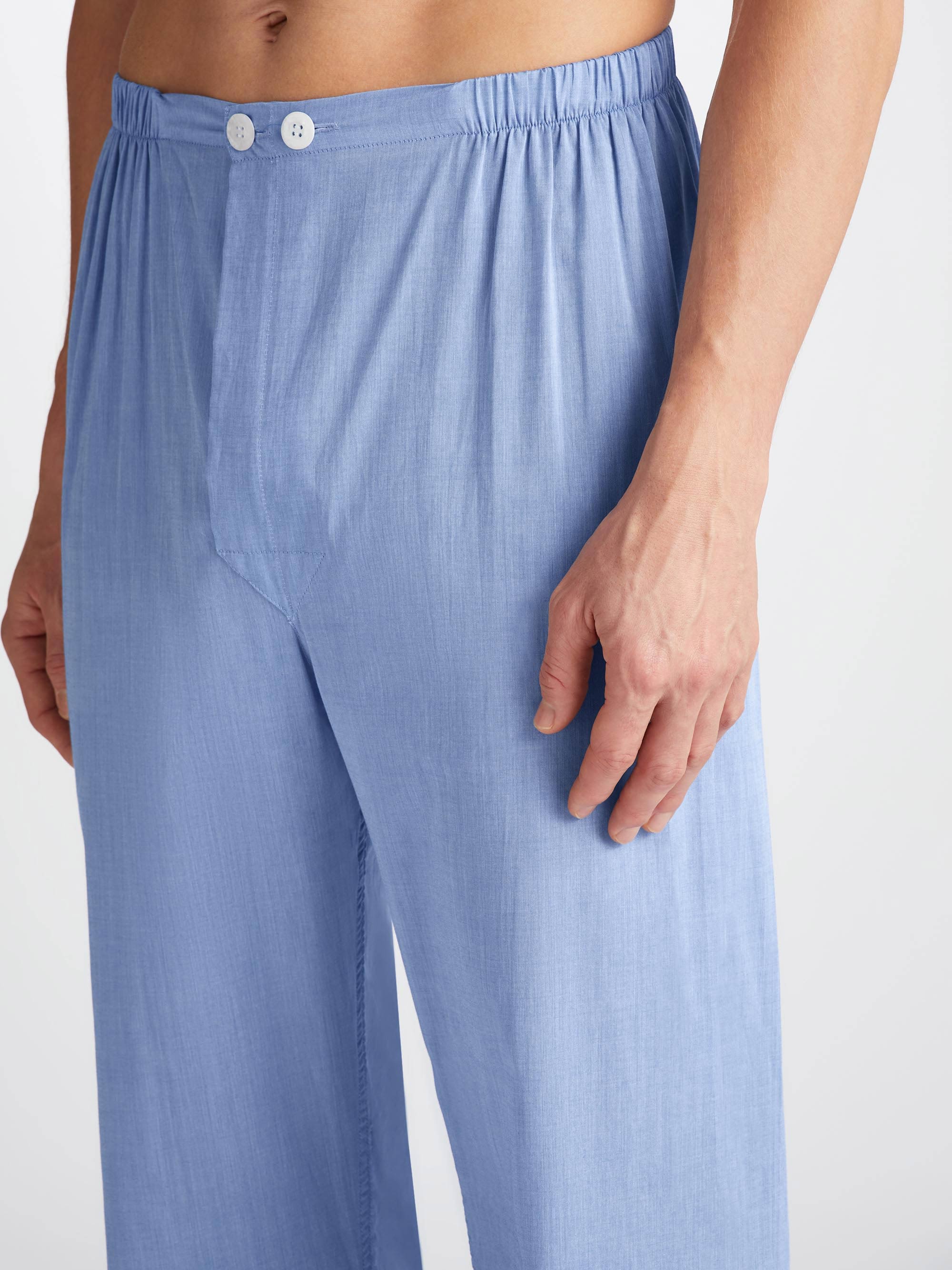 Men's Classic Fit Pajamas Amalfi Cotton Batiste Blue