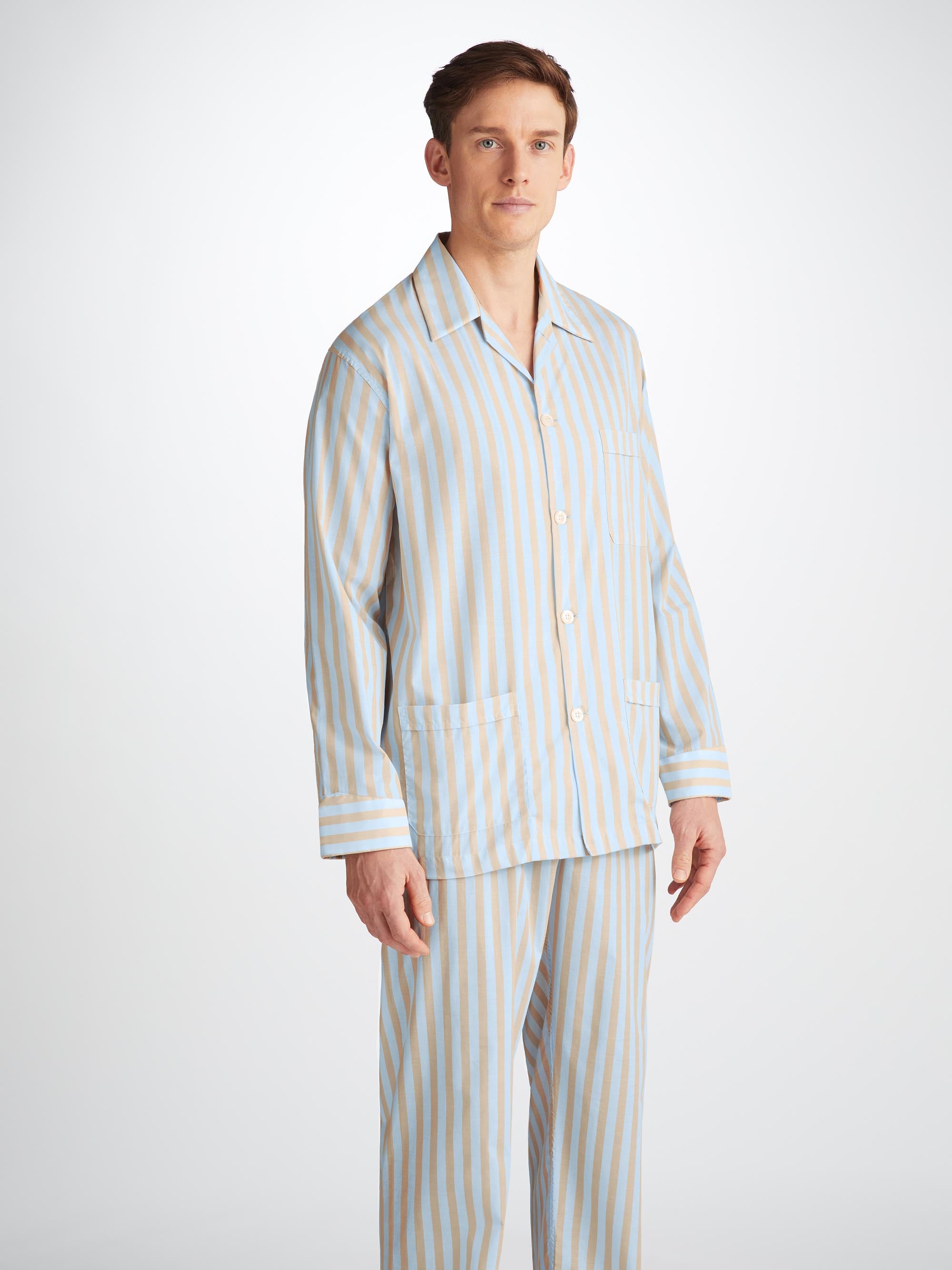 Men's Classic Fit Pyjamas Amalfi 20 Cotton Batiste Blue