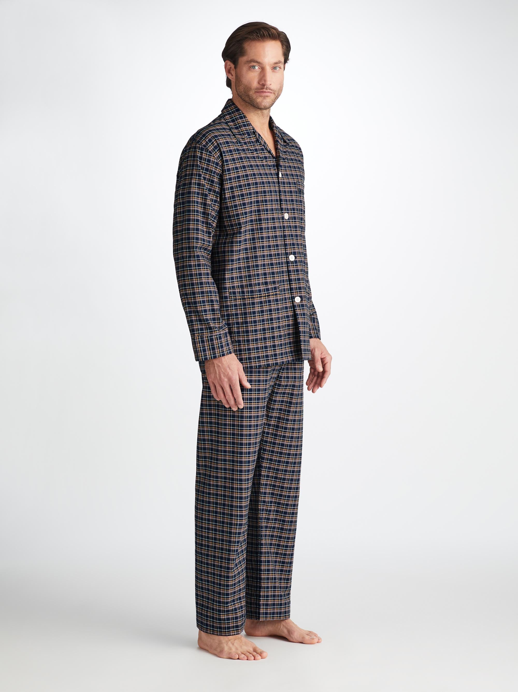 Men's Classic Fit Pyjamas Barker 37 Cotton Navy