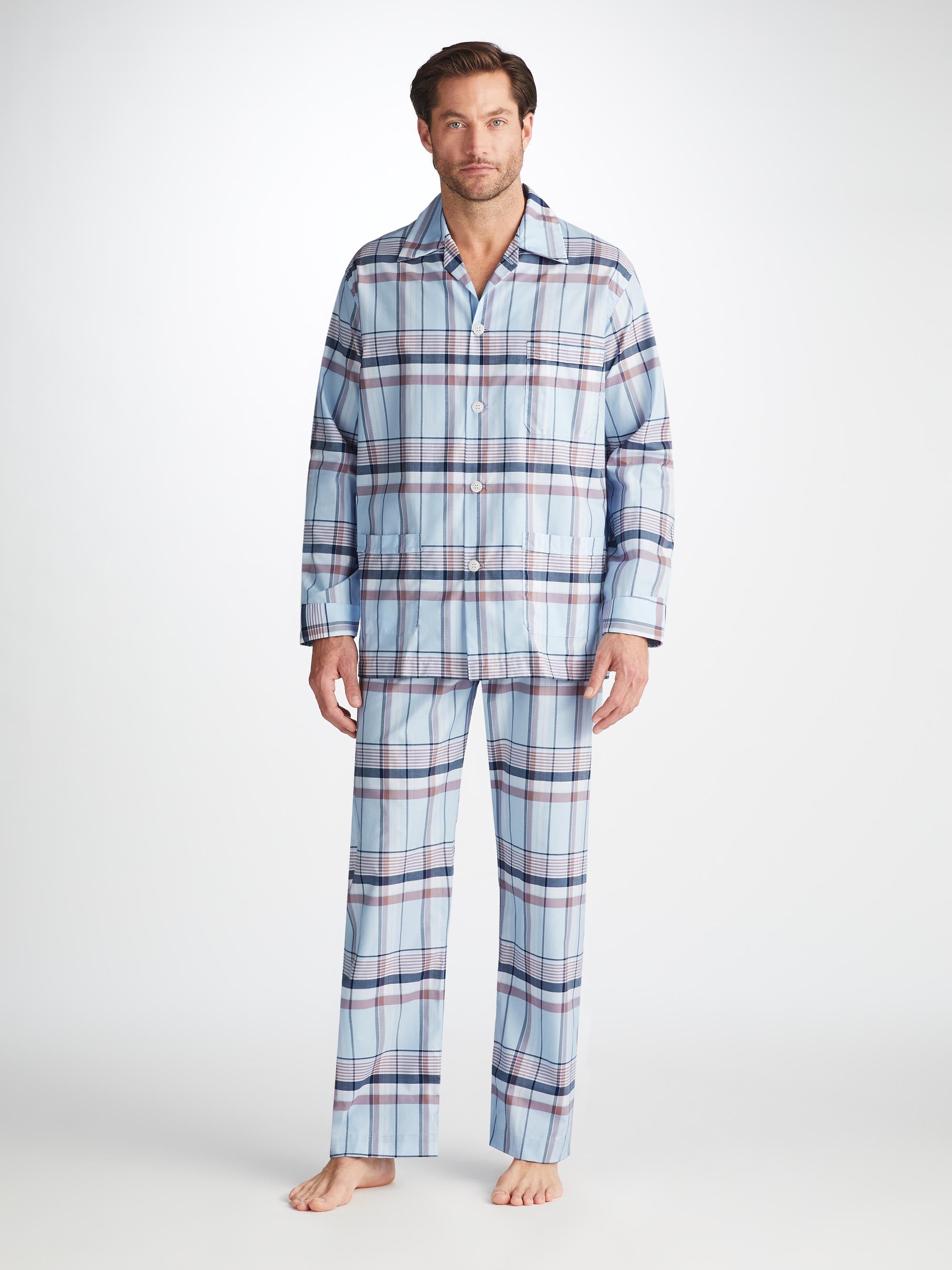 Men's Classic Fit Pyjamas Barker 38 Cotton Blue