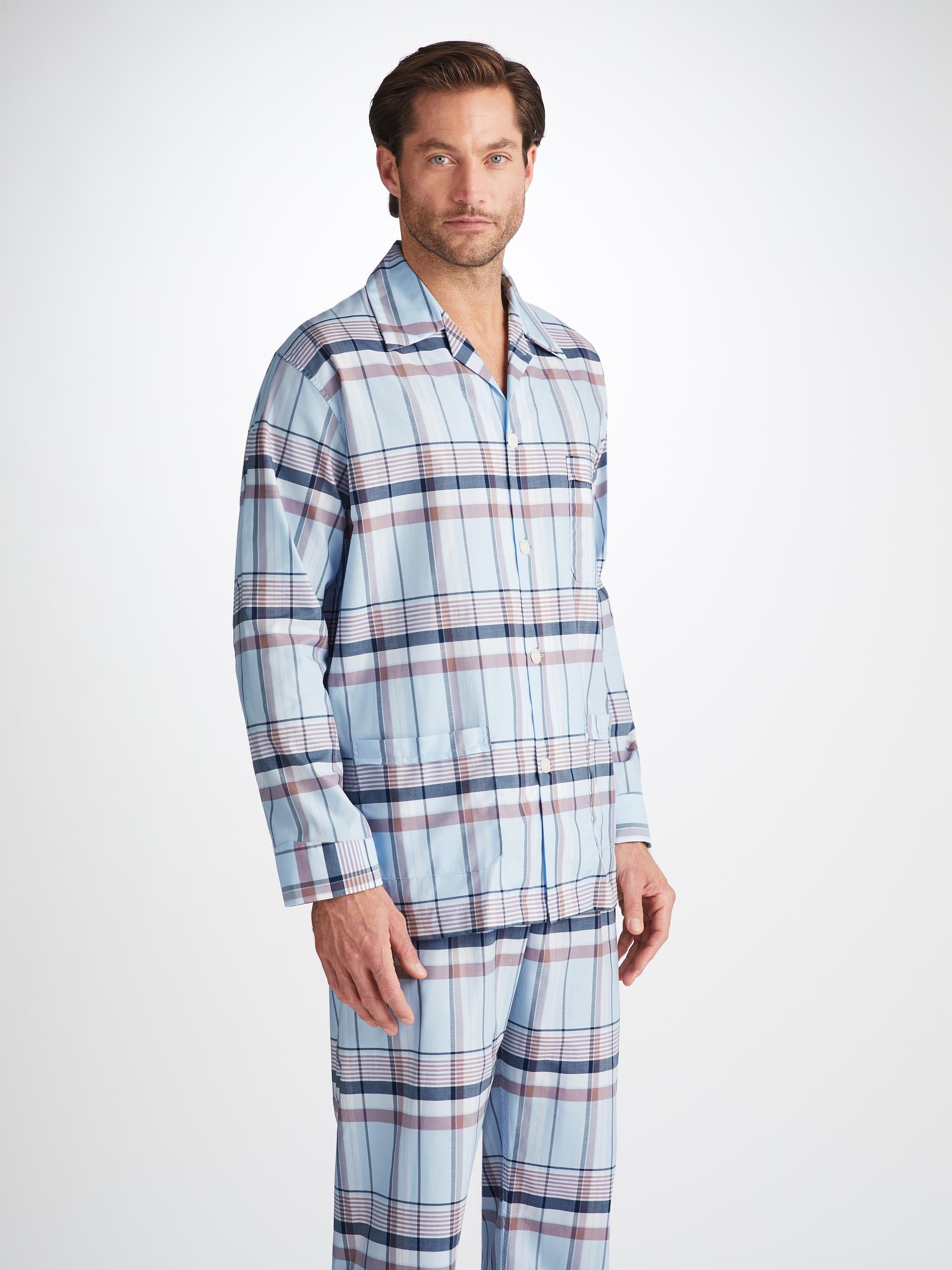 Men's Classic Fit Pajamas Barker 38 Cotton Blue