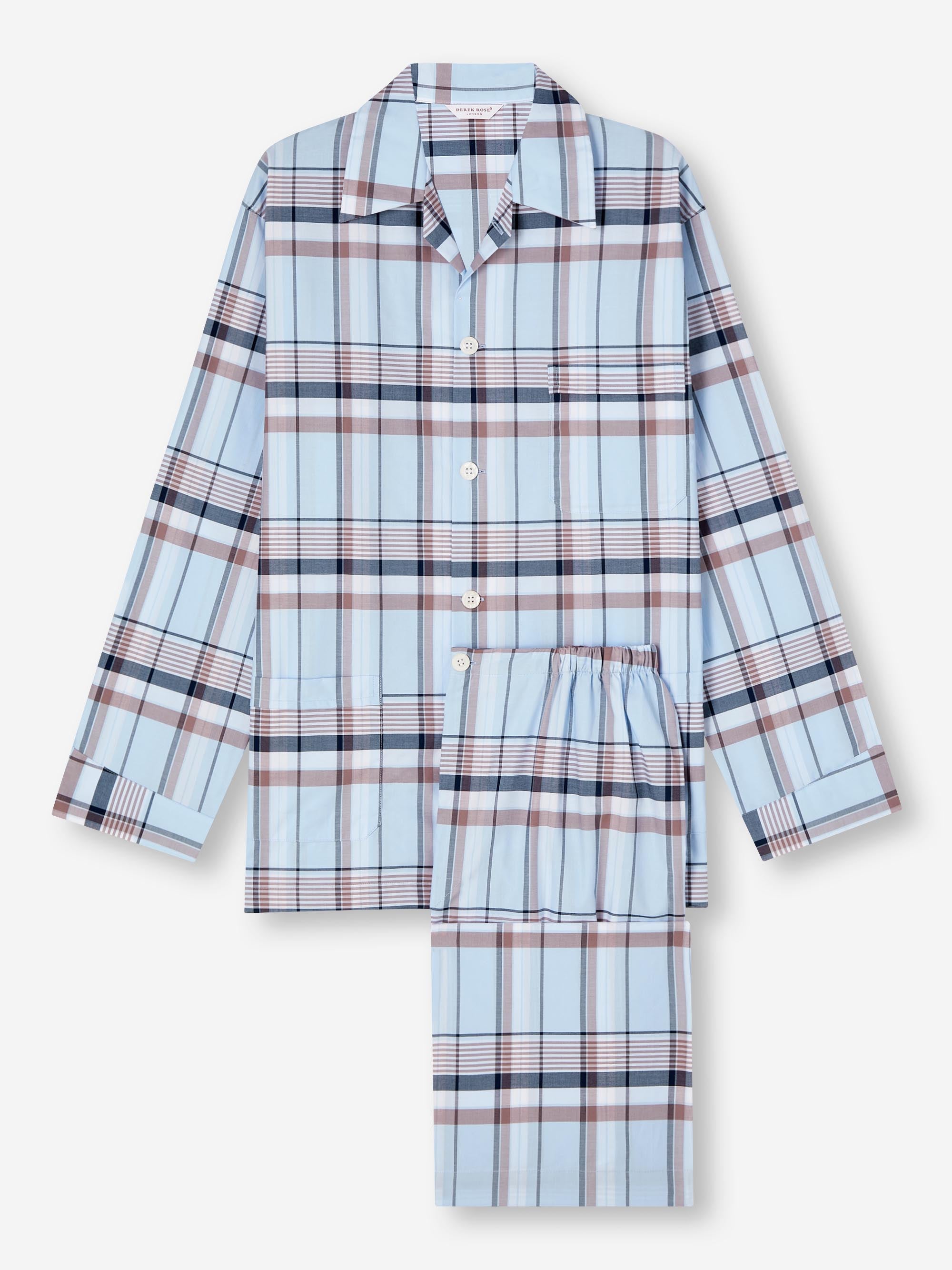 Men's Classic Fit Pyjamas Barker 38 Cotton Blue