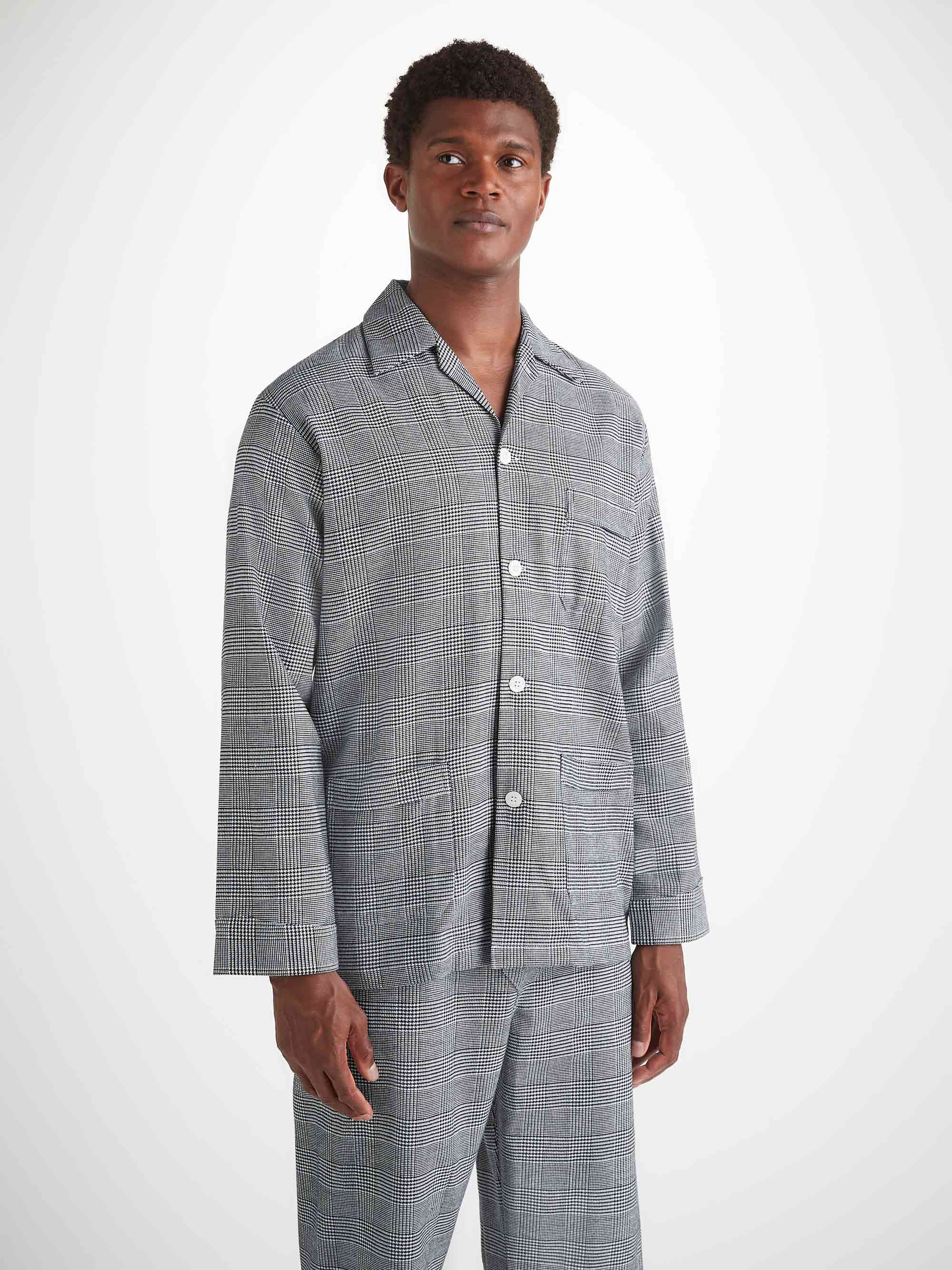 Men's Classic Fit Pajamas Kelburn 42 Brushed Cotton Black