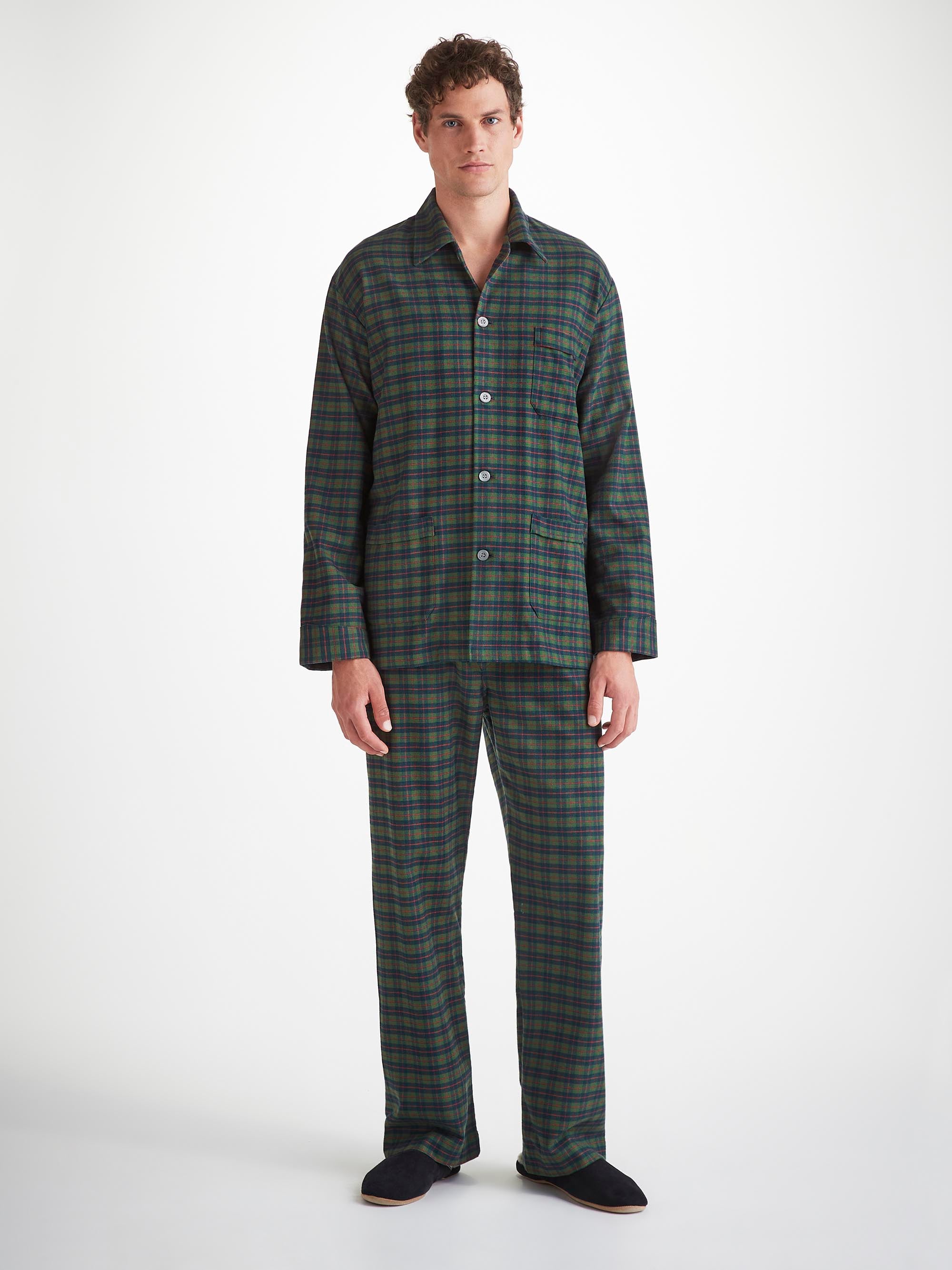 Men's Pajamas Kelburn 47 Brushed Cotton Green