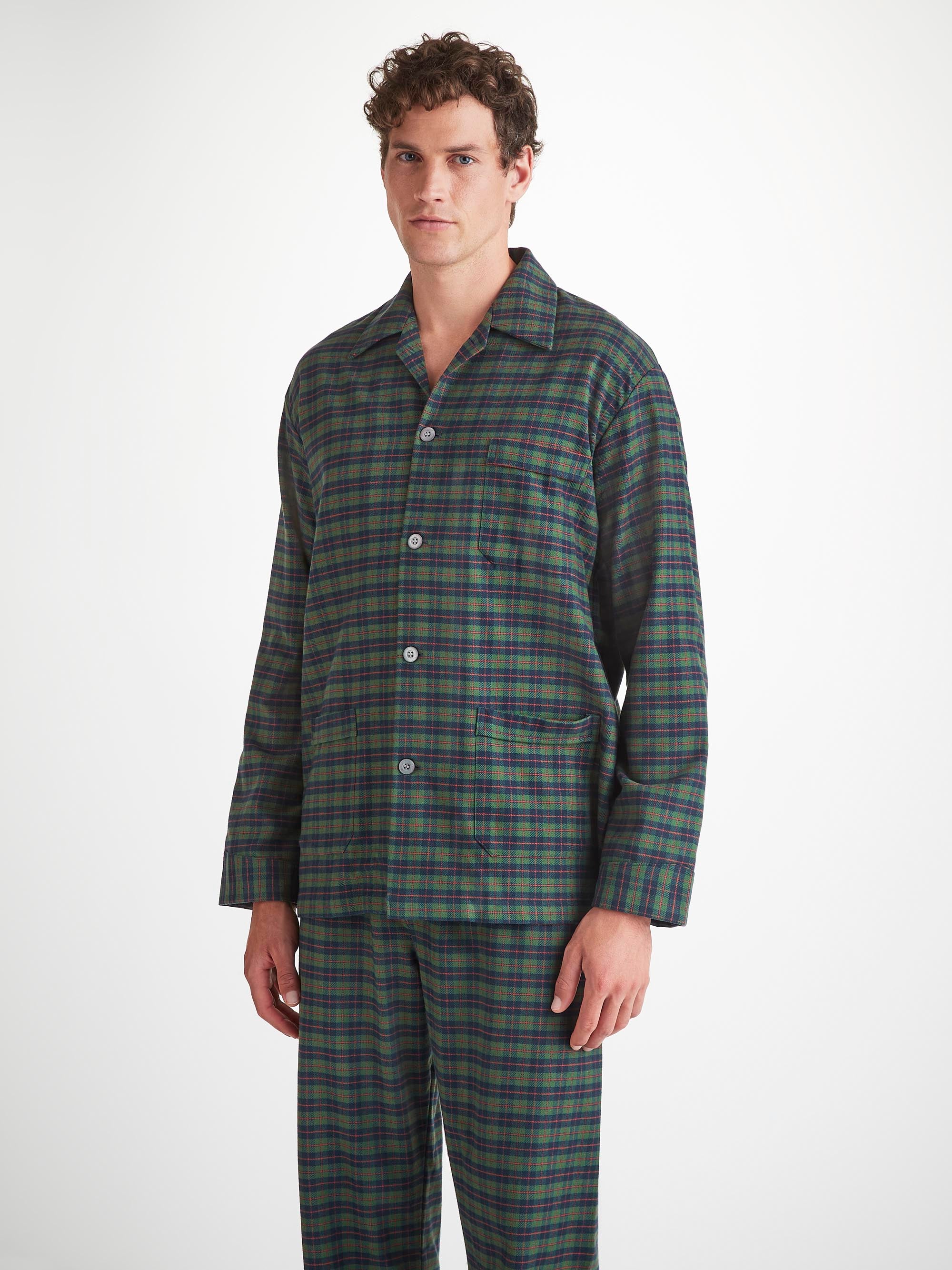 Men's Pajamas Kelburn 47 Brushed Cotton Green