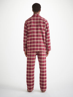 Men's Pyjamas Kelburn 48 Brushed Cotton Burgundy