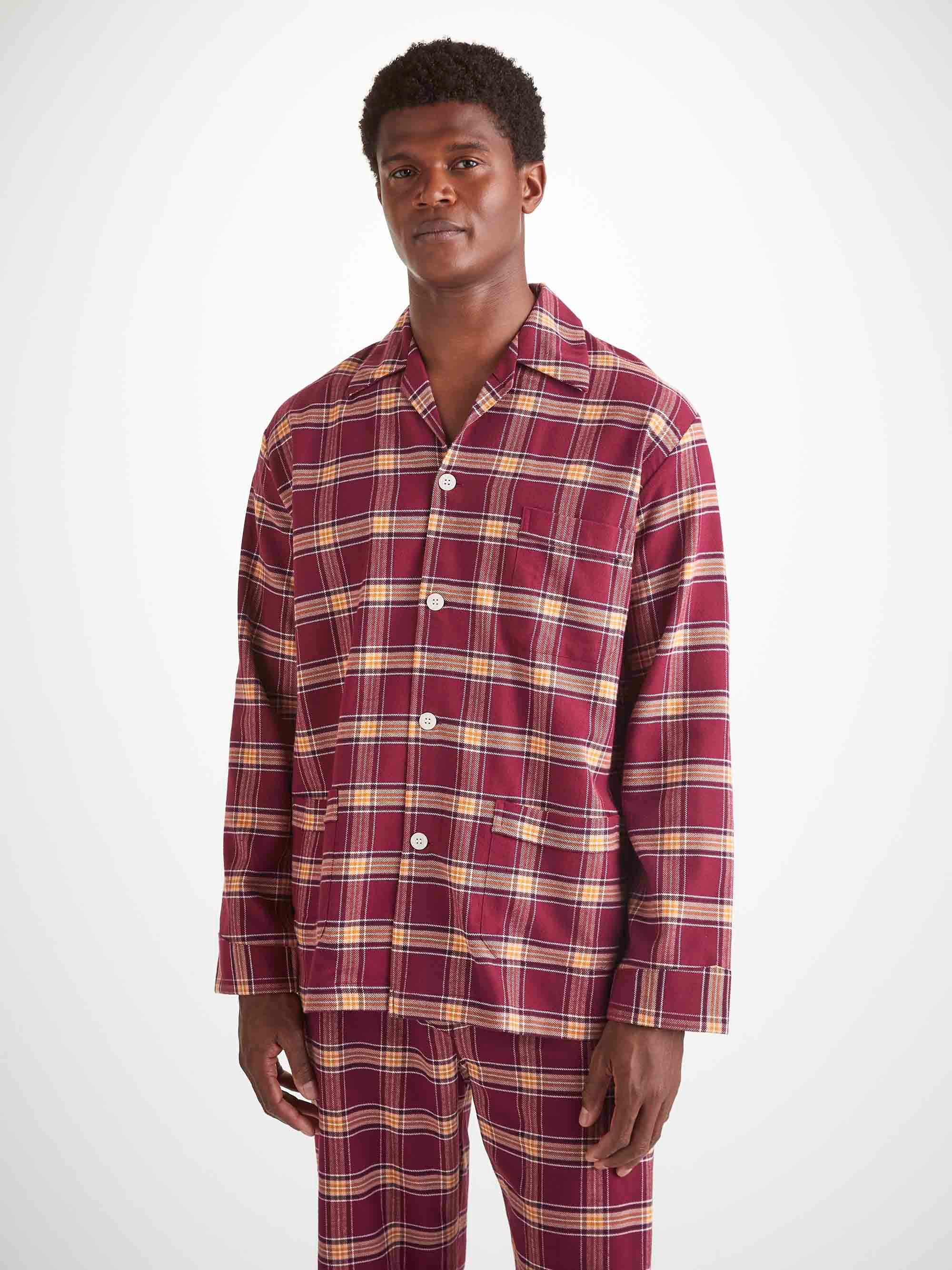 Men's Pyjamas Kelburn 48 Brushed Cotton Burgundy