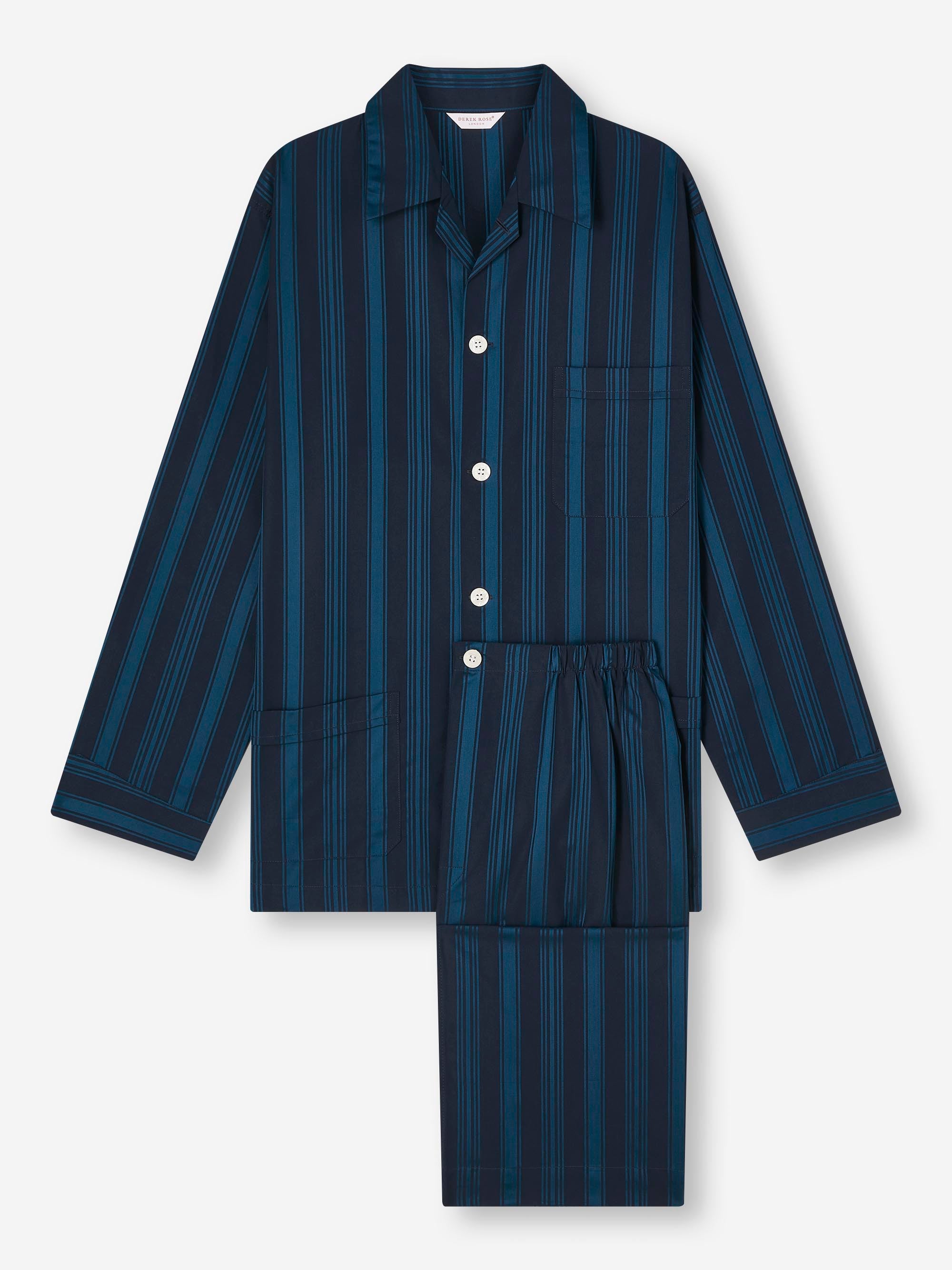 Men's Classic Fit Pyjamas Royal 222 Cotton Navy