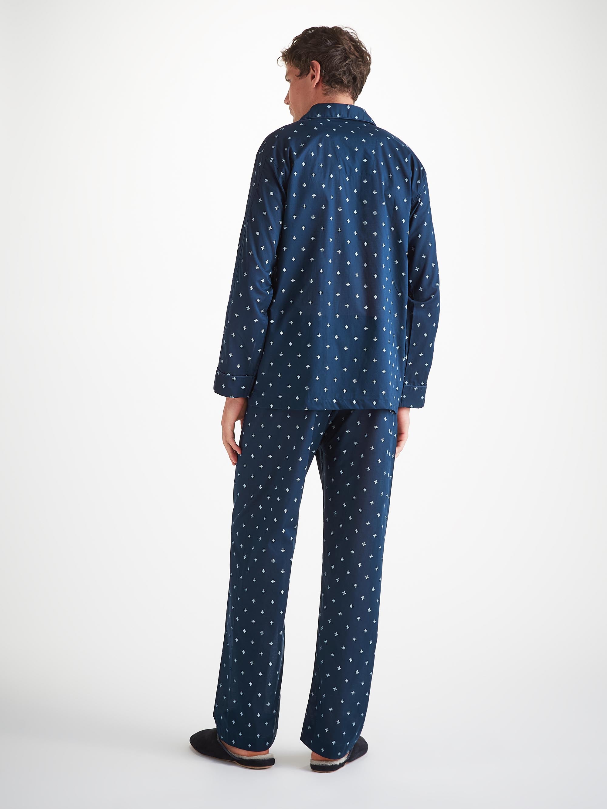 Men's Classic Fit Pyjamas Nelson 102 Cotton Batiste Navy