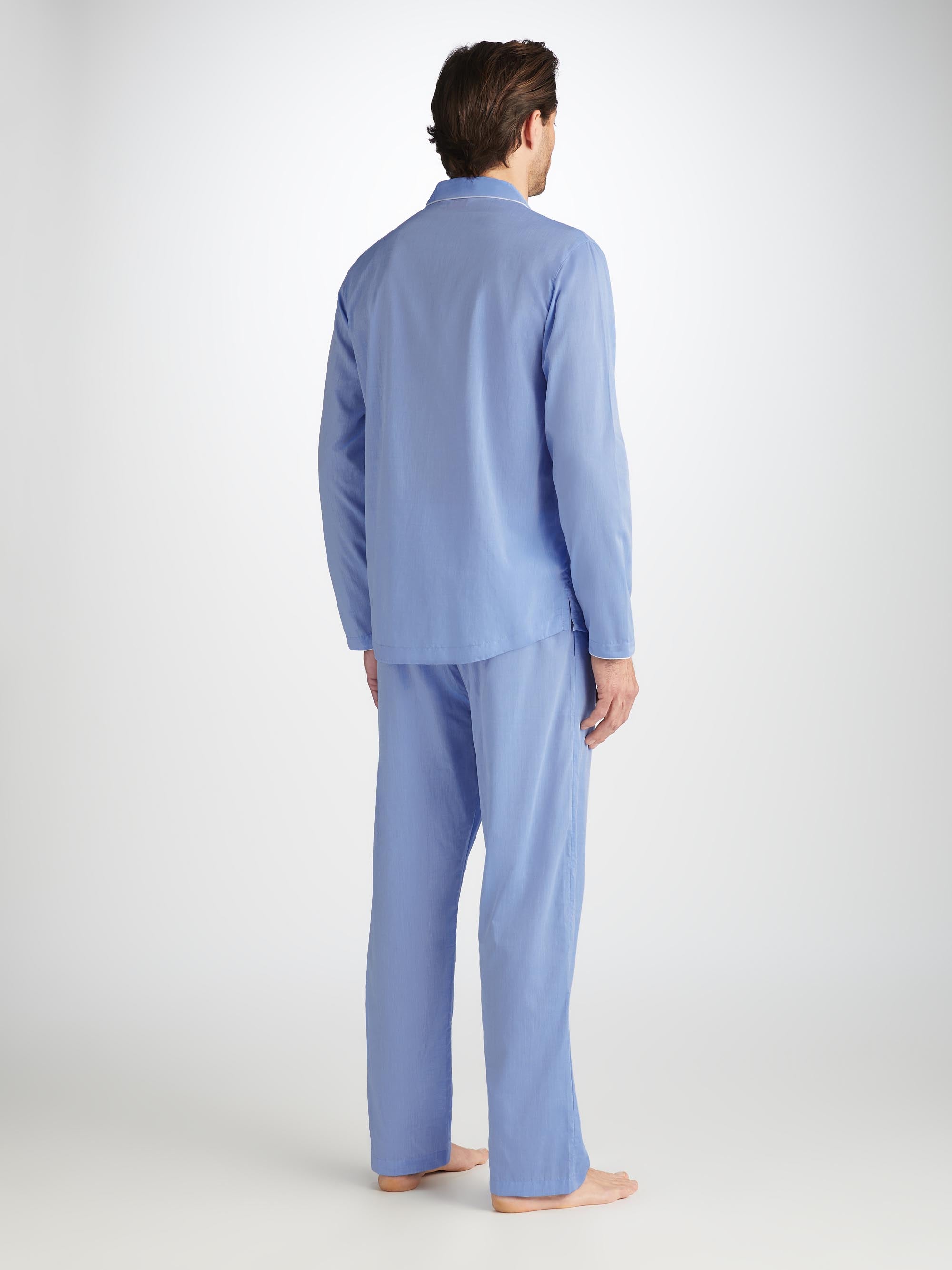 Men's Modern Fit Pajamas Amalfi Cotton Batiste Blue