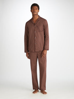 Men's Modern Fit Pajamas Ledbury 72 Cotton Batiste Burgundy