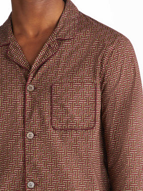 Men's Modern Fit Pajamas Ledbury 72 Cotton Batiste Burgundy