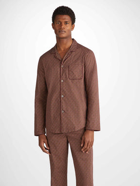 Men's Modern Fit Pyjamas Ledbury 72 Cotton Batiste Burgundy