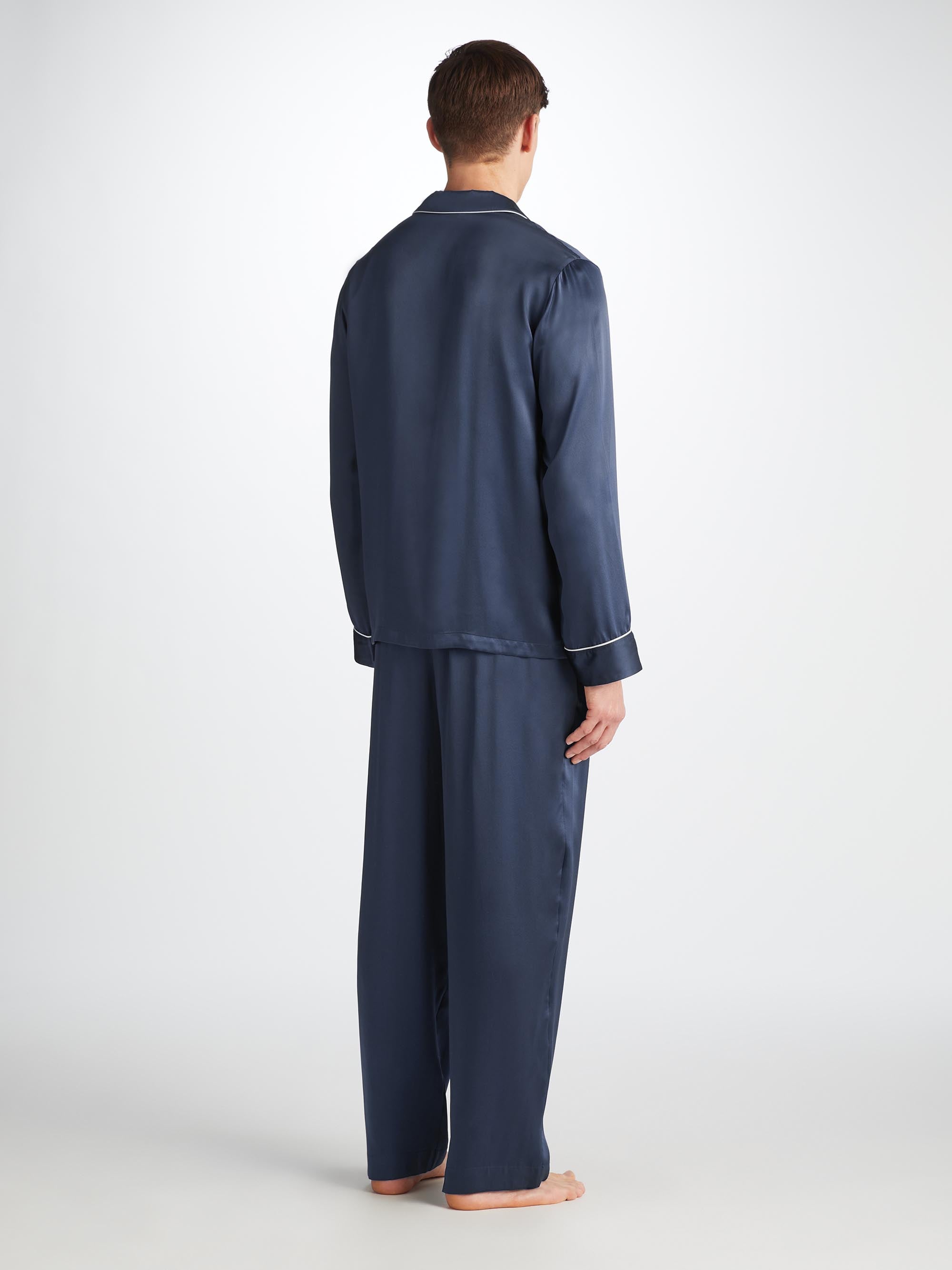 Men's Pajamas Bailey Silk Satin Navy