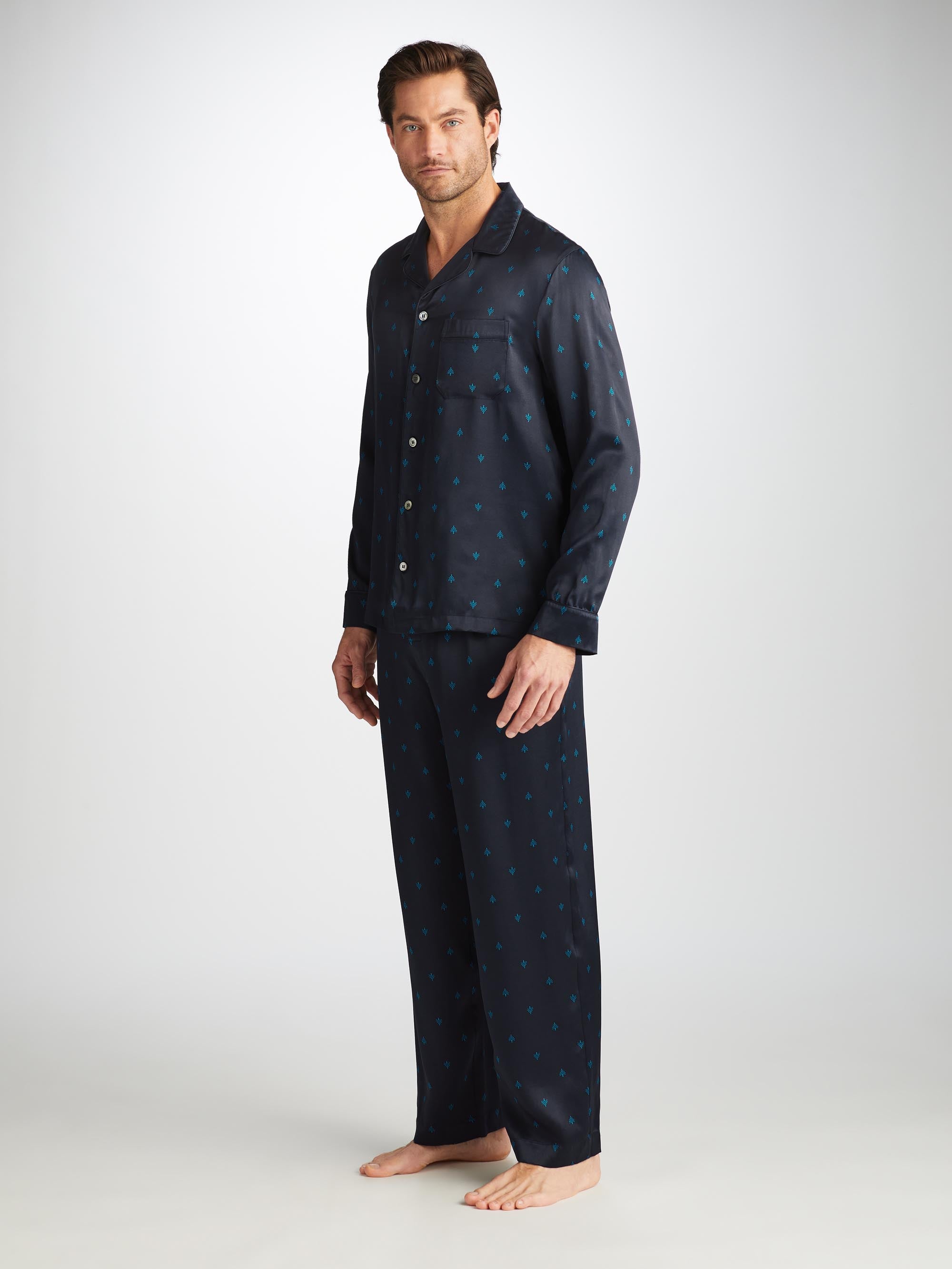 Men's Pajamas Brindisi 106 Silk Satin Navy