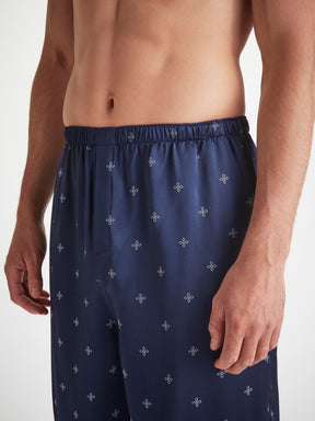 Men's Pyjamas Silk Satin Navy Sailor's Knot Print