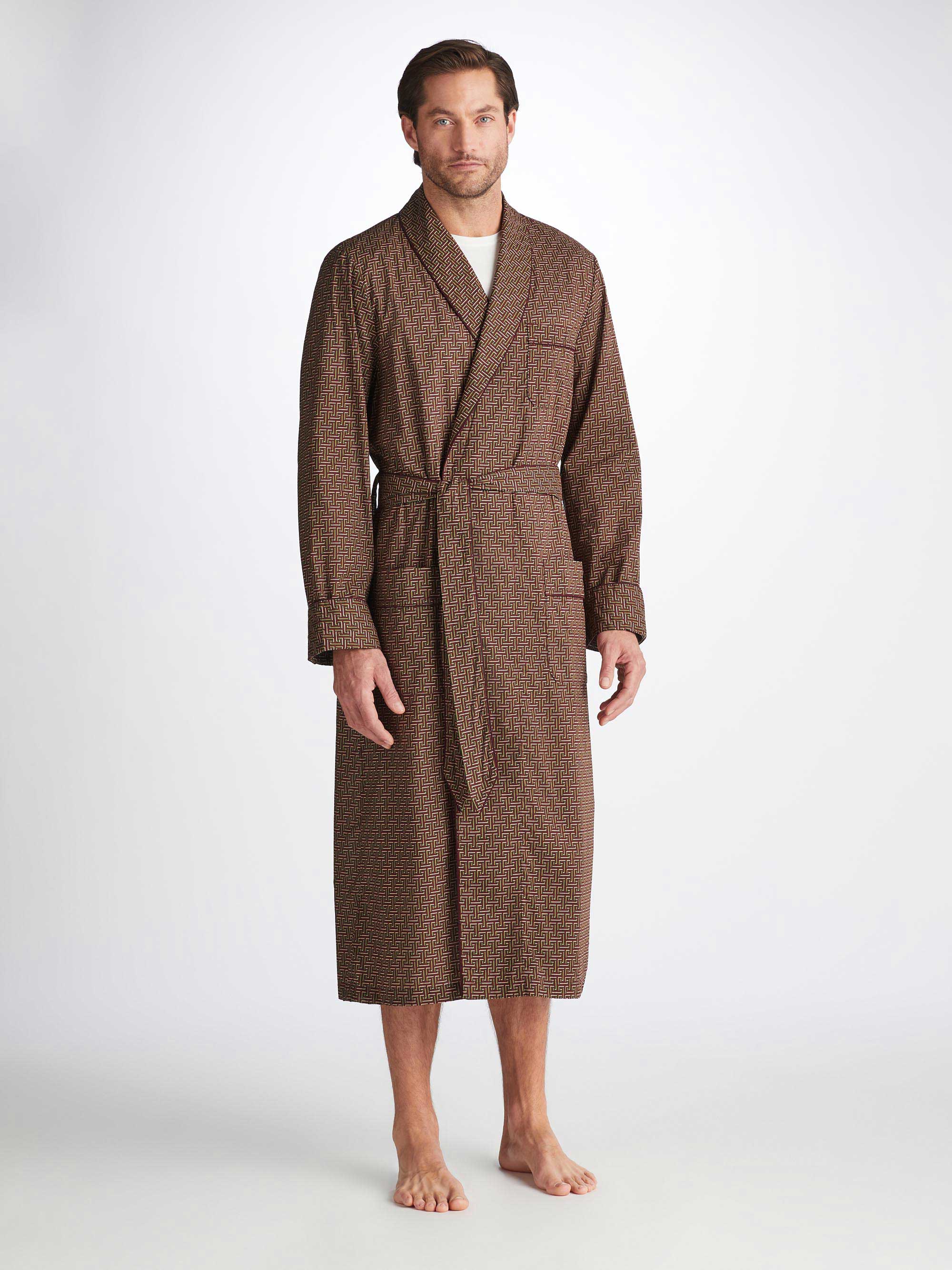 Men's Robe Ledbury 72 Cotton Batiste Burgundy