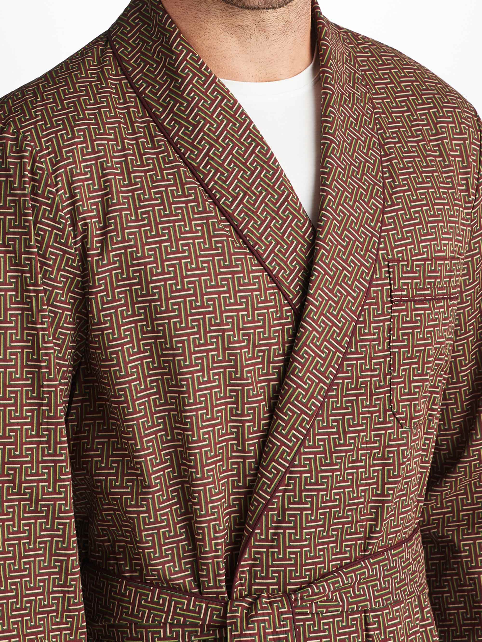 Men's Robe Ledbury 72 Cotton Batiste Burgundy