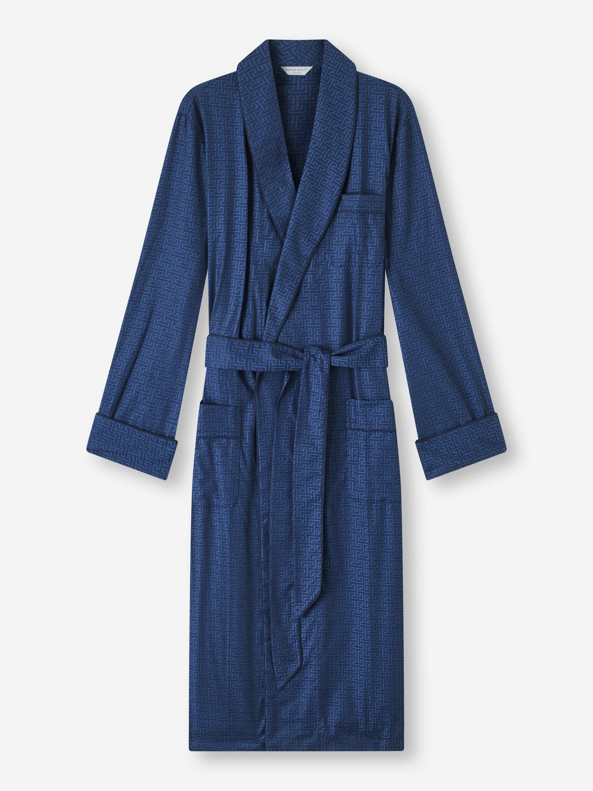 Men's Dressing Gown Paris 27 Cotton Jacquard Navy