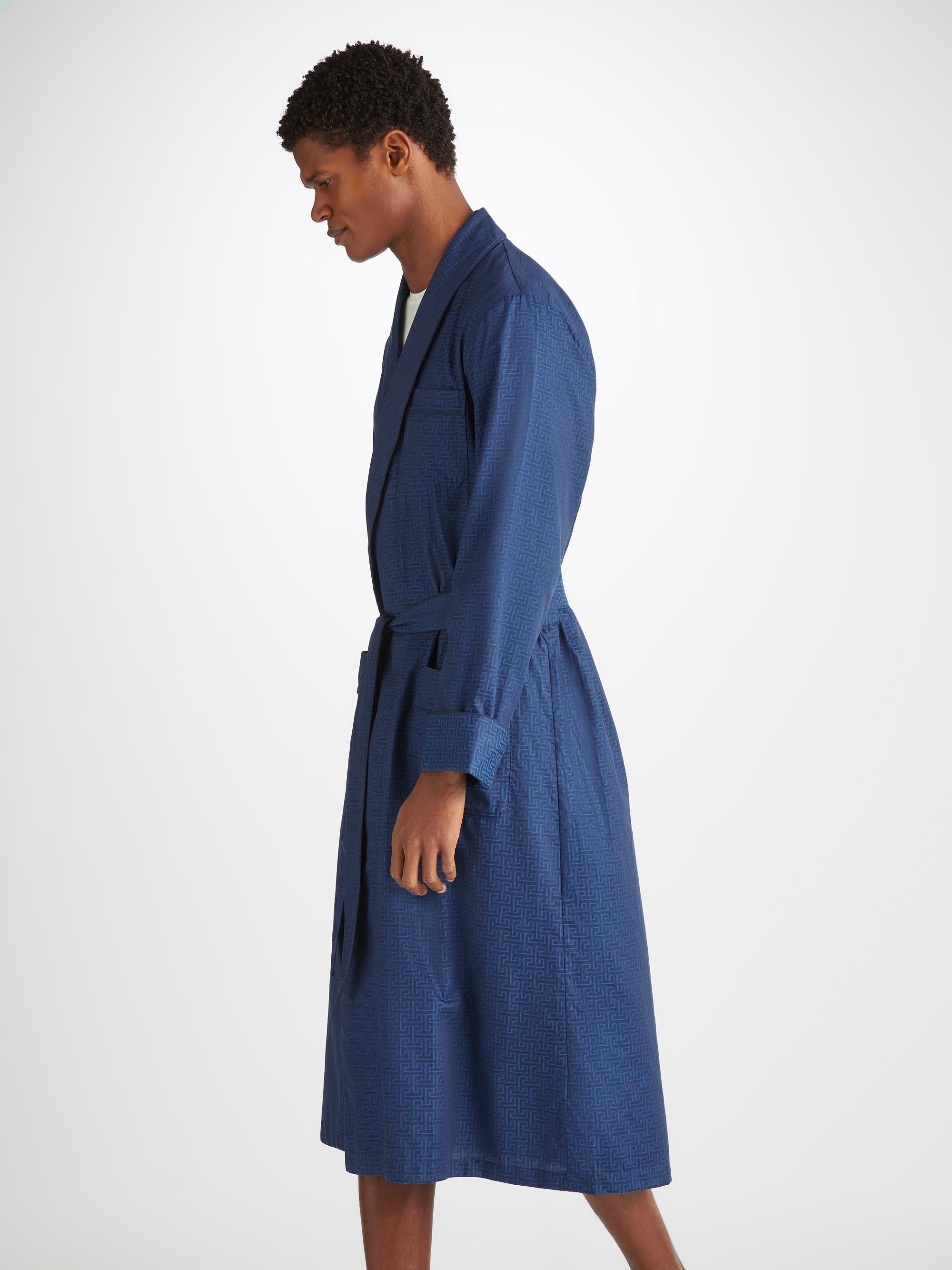 Men's Robe Paris 27 Cotton Jacquard Navy