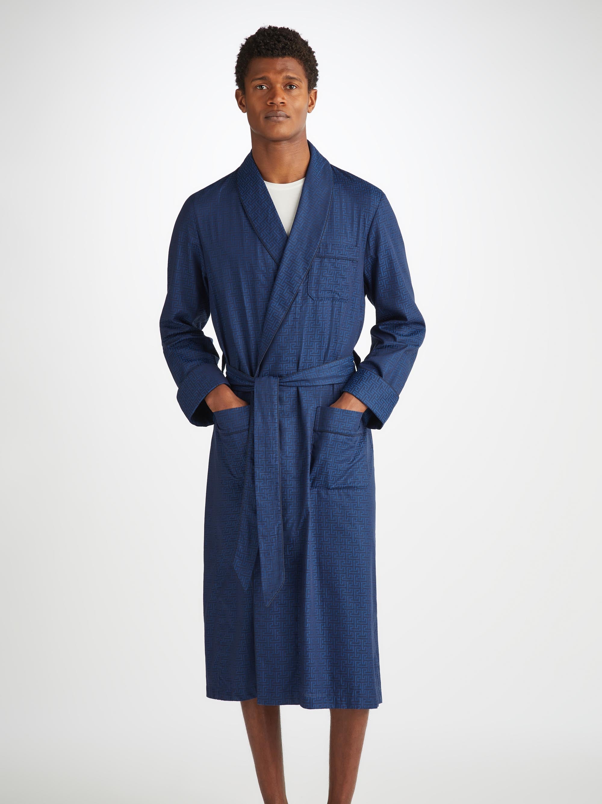 Men's Robe Paris 27 Cotton Jacquard Navy