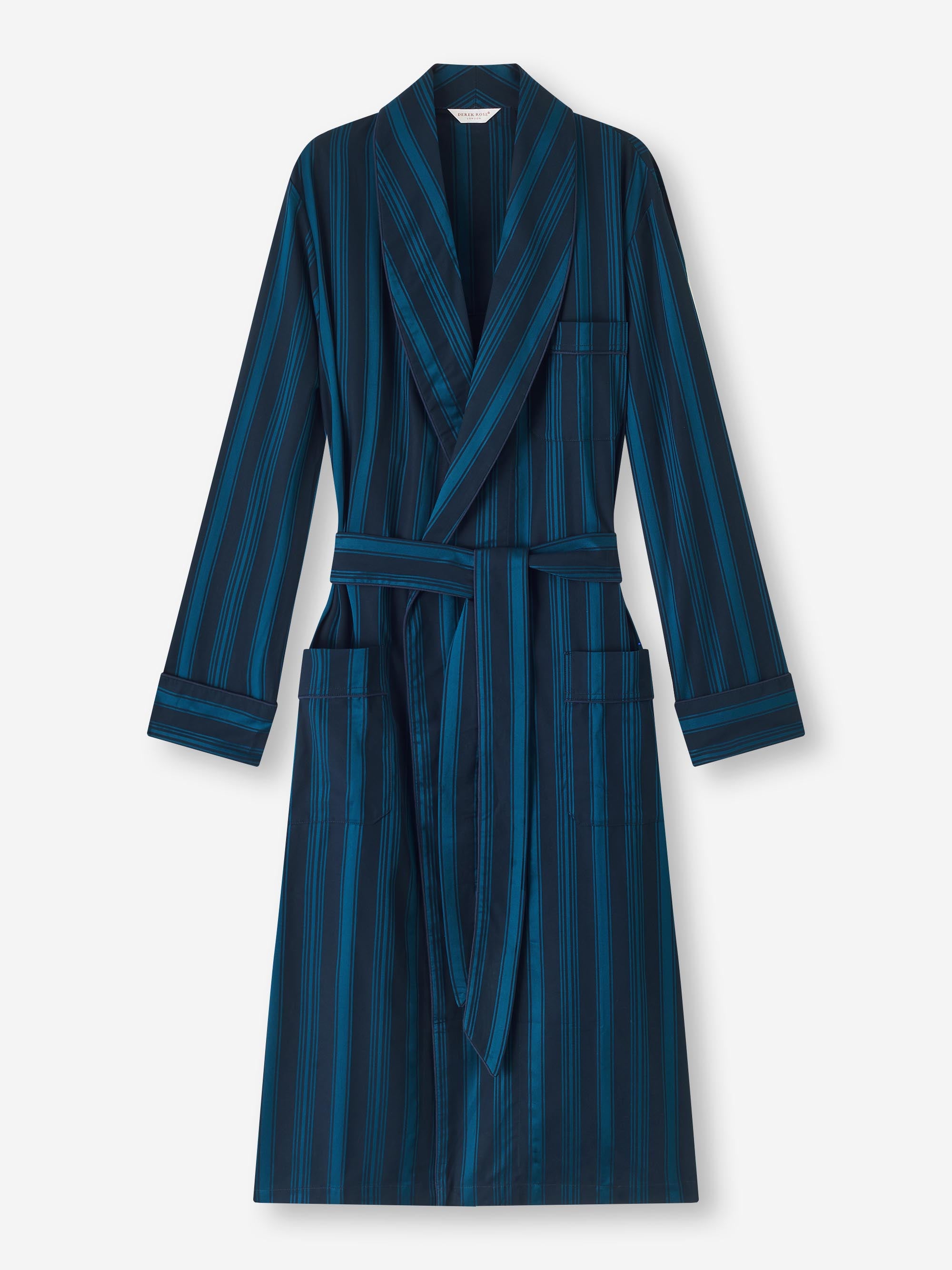 Men's Dressing Gown Royal 222 Cotton Navy