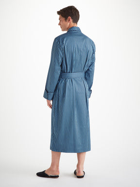 Men's Dressing Gown Wellington 58 Cotton Blue