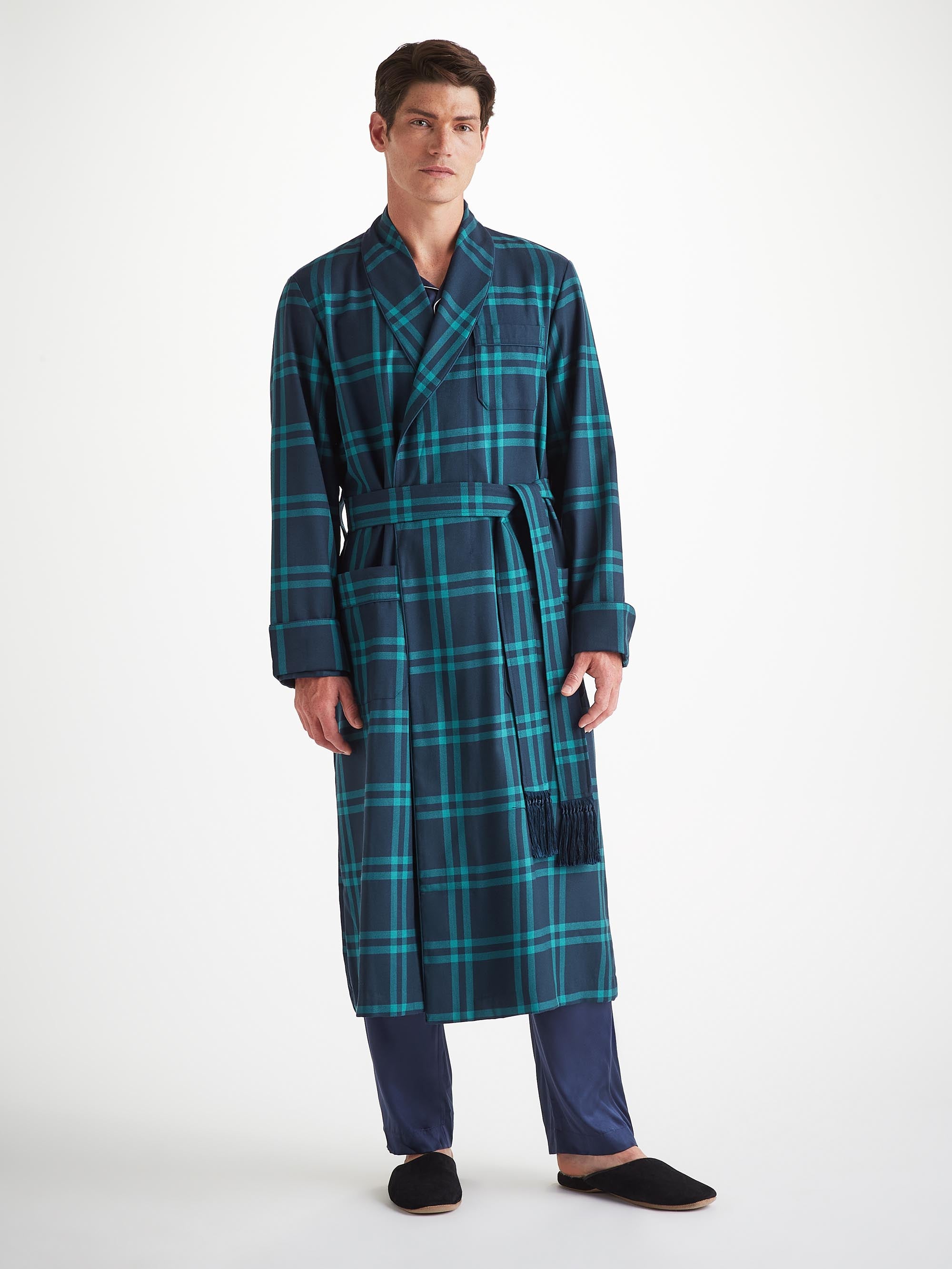 Men's Robe York 46 Wool Navy