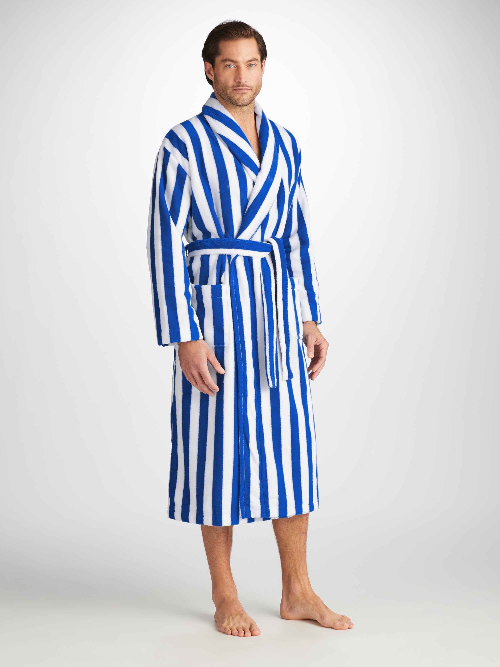 Men's Bathrobe Aston Terry Cotton Blue