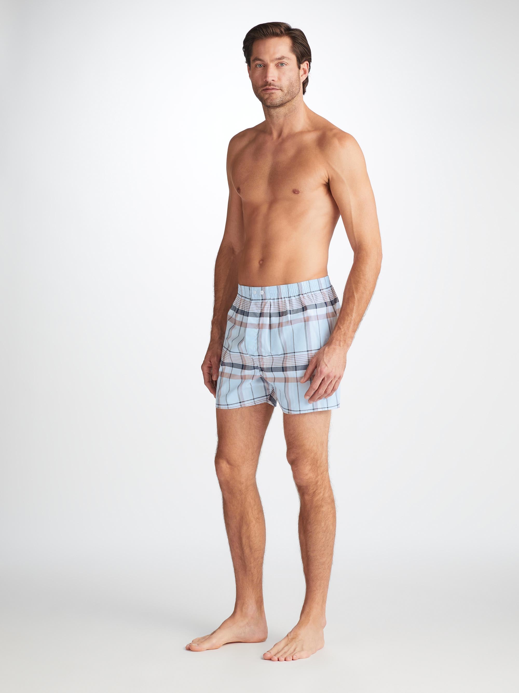 Men's Classic Fit Boxers Barker 38 Cotton Blue