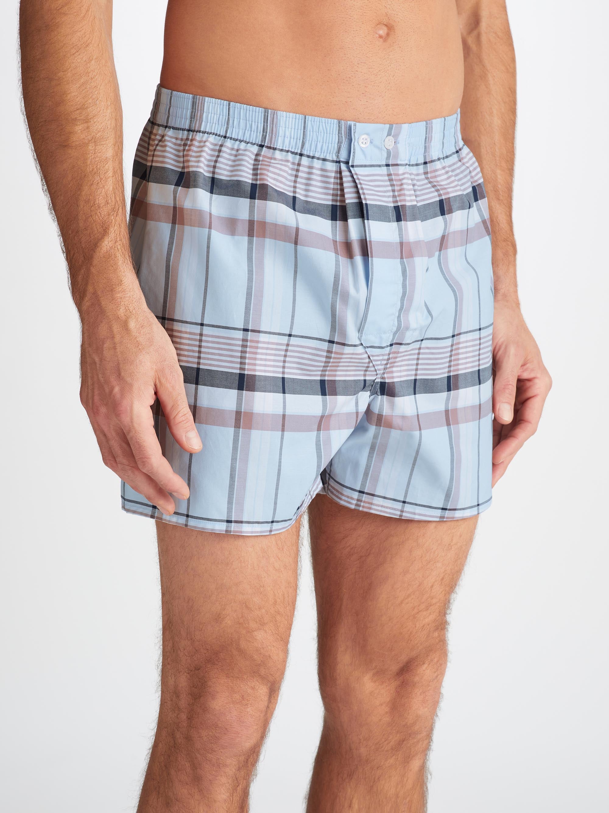 Men's Classic Fit Boxers Barker 38 Cotton Blue