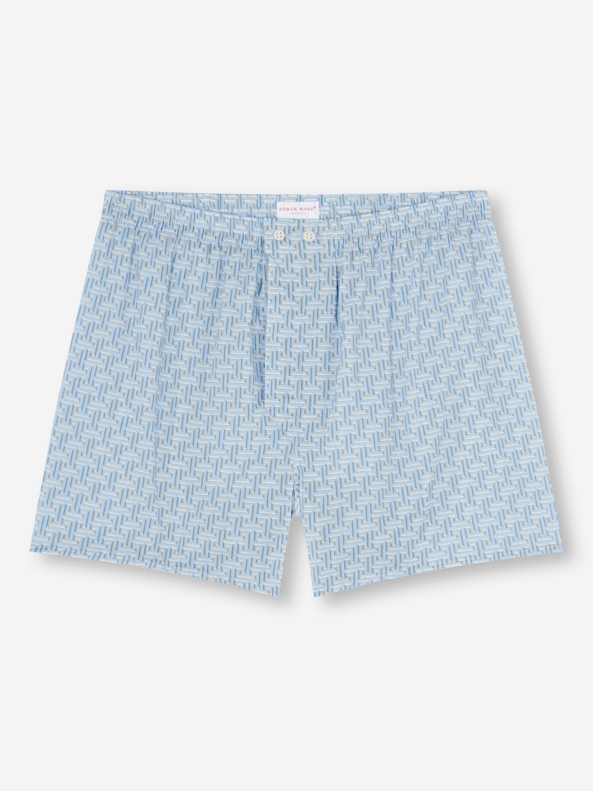 Men's Classic Fit Boxers Ledbury 72 Cotton Batiste Blue