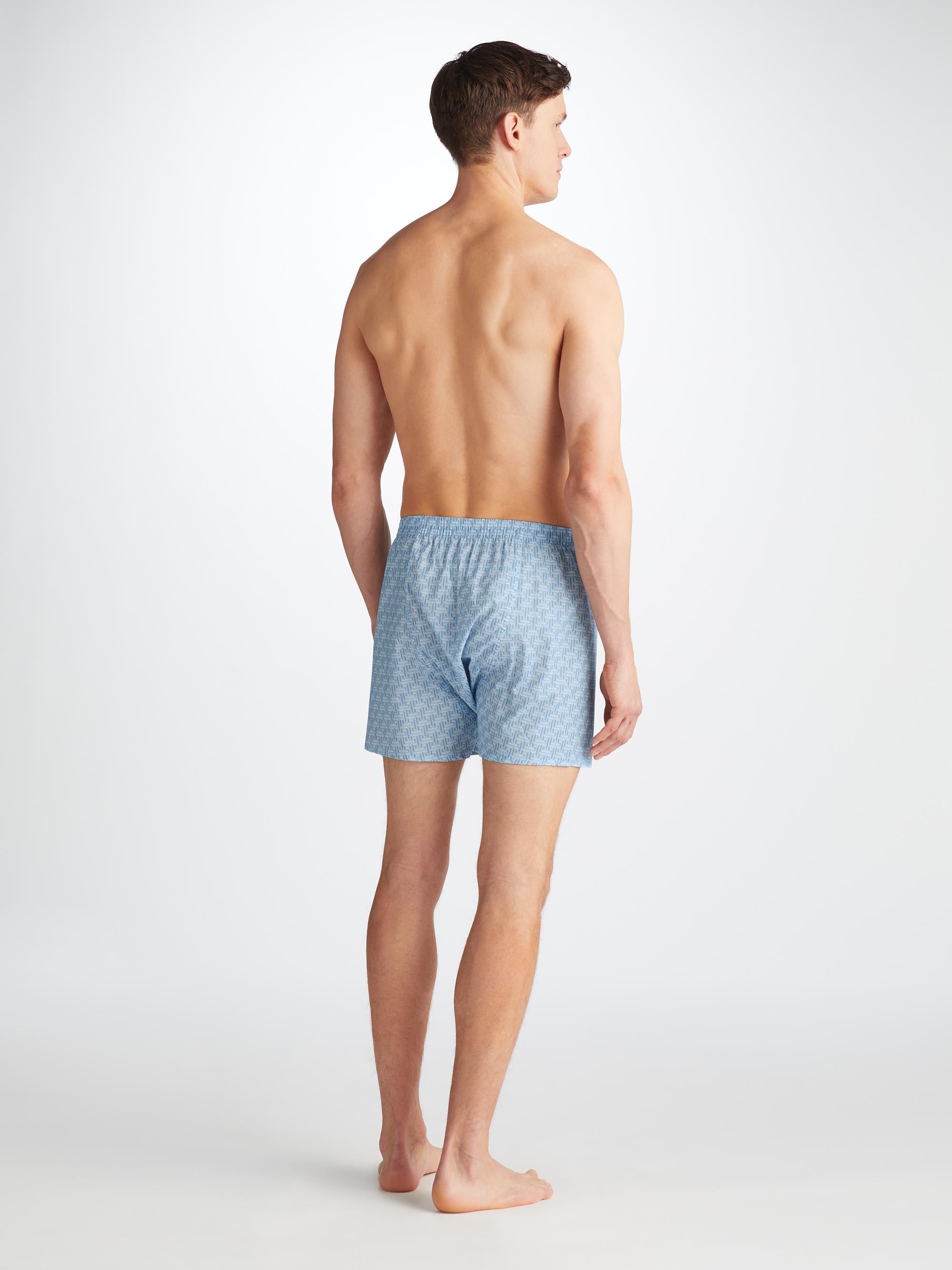 Men's Classic Fit Boxers Ledbury 72 Cotton Batiste Blue