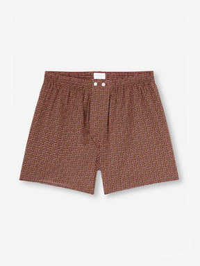 Men's Classic Fit Boxers Ledbury 72 Cotton Batiste Burgundy